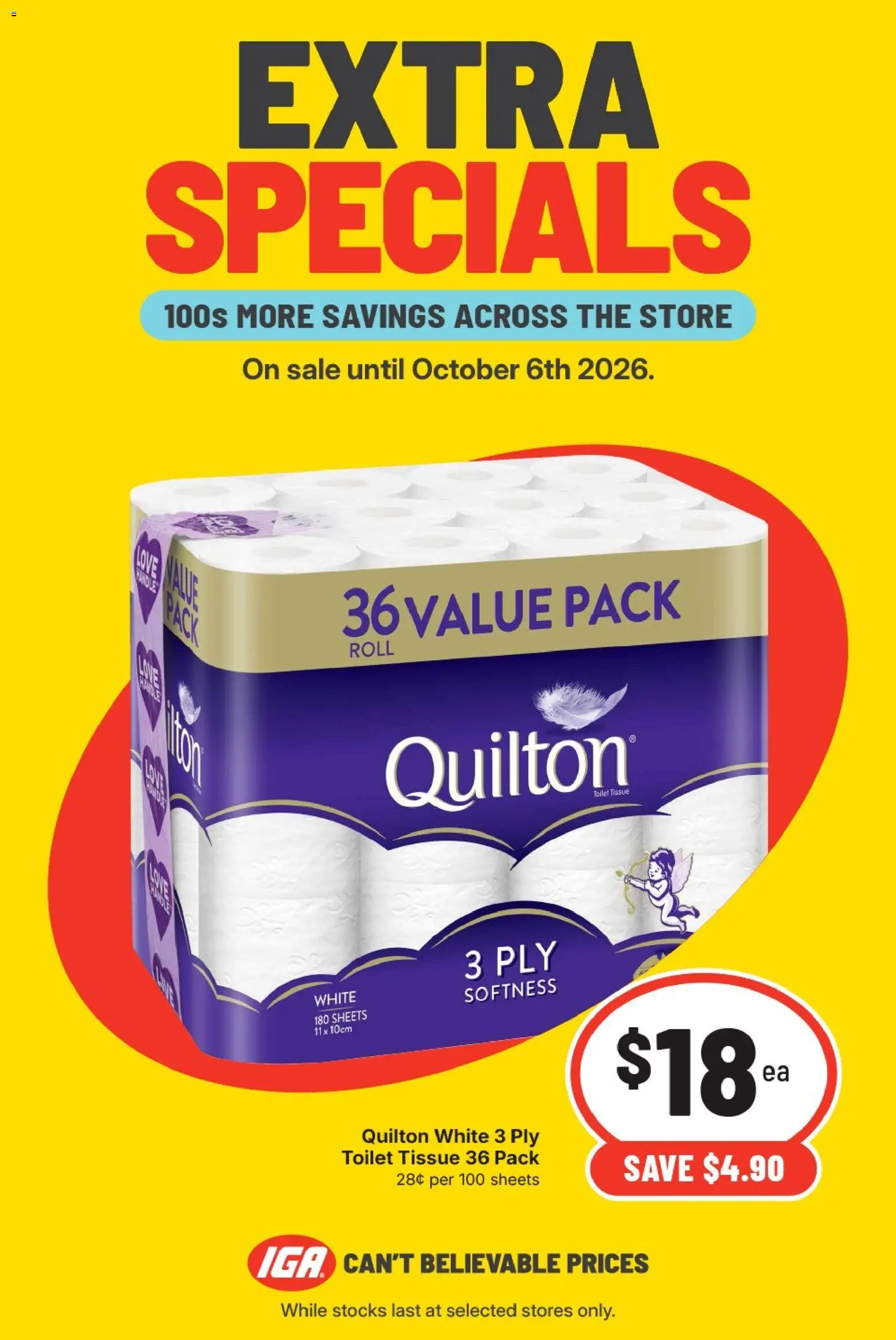 Preview of catalogue IGA catalogue Hawthorn from shop IGA valid 30/09/2026 - Toilet