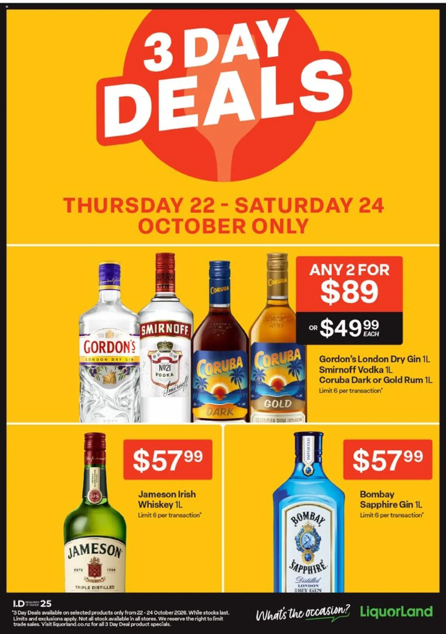 Preview of catalogue Liquorland 3 Day Deals from shop Liquorland valid 22 Oct 2026