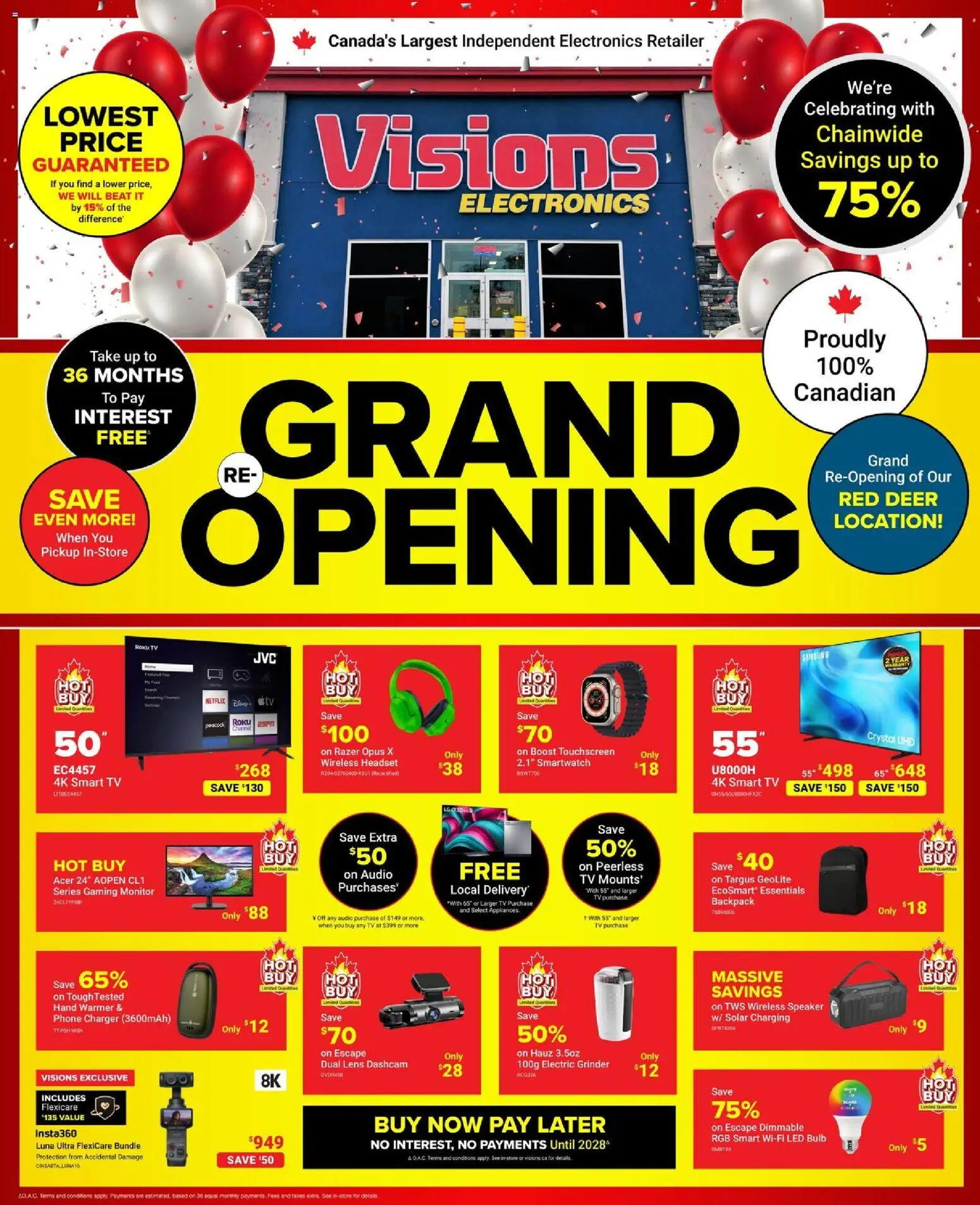 Preview of leaflet Visions weekly flyer / circulaire from shop Visions is valid from Sep 04, 2026 - Tv, Backpack, Phone, Grinder, Monitor, Speaker, Audio, Smartwatch