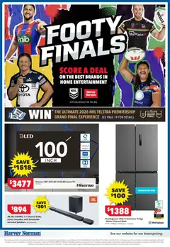 Preview of catalogue Harvey Norman Footy Finals from shop Harvey Norman valid 10/09/2026