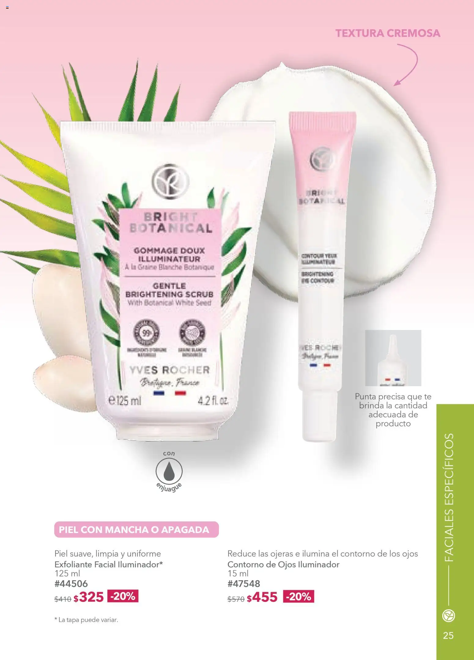 Vista previa las ofertas de la tienda Yves Rocher - Campaña 4 2026 desde el 03/03/2026 - Té, Contorno de ojos, Exfoliante, Iluminador, Exfoliante facial, Contorno