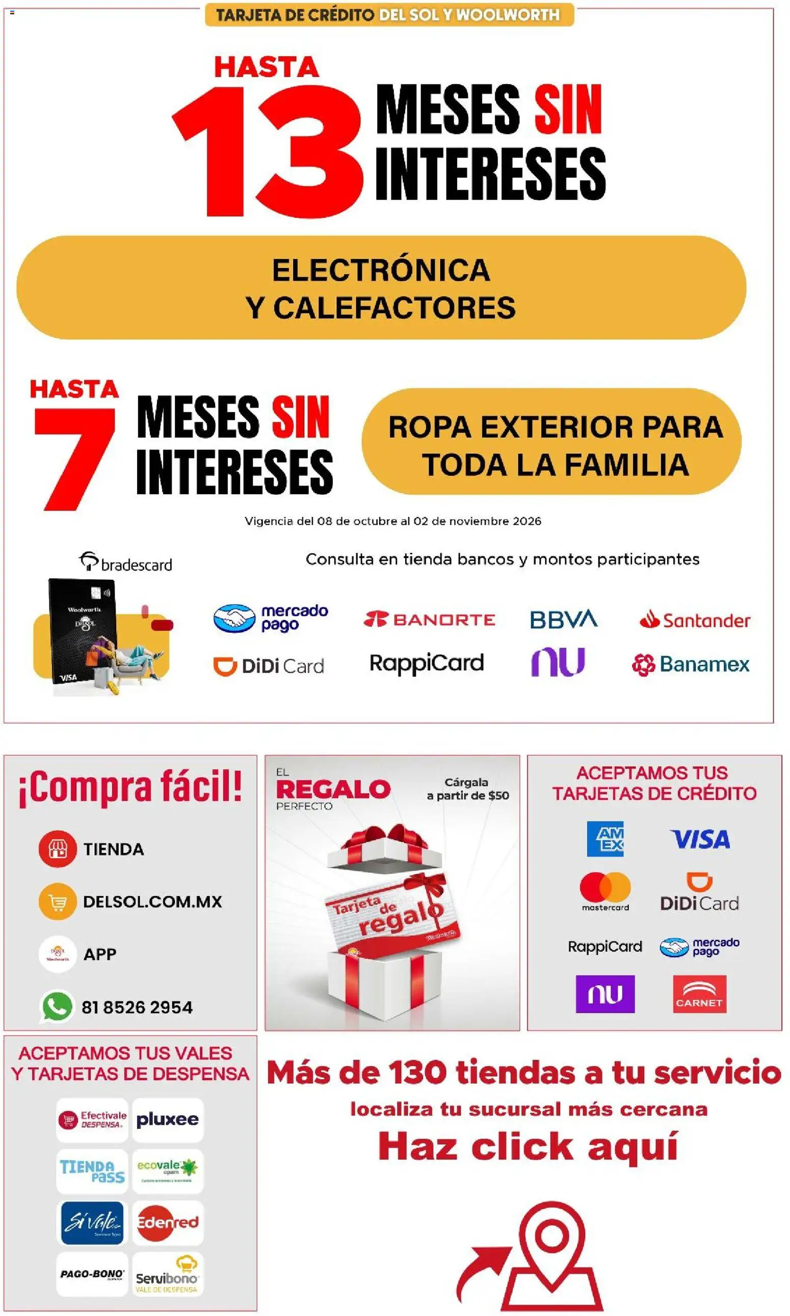 Vista previa las ofertas de la tienda Del Sol y Woolworth - Del Sol y Woolworth - Feliz NaviDar y Compartir desde el 08/10/2026 