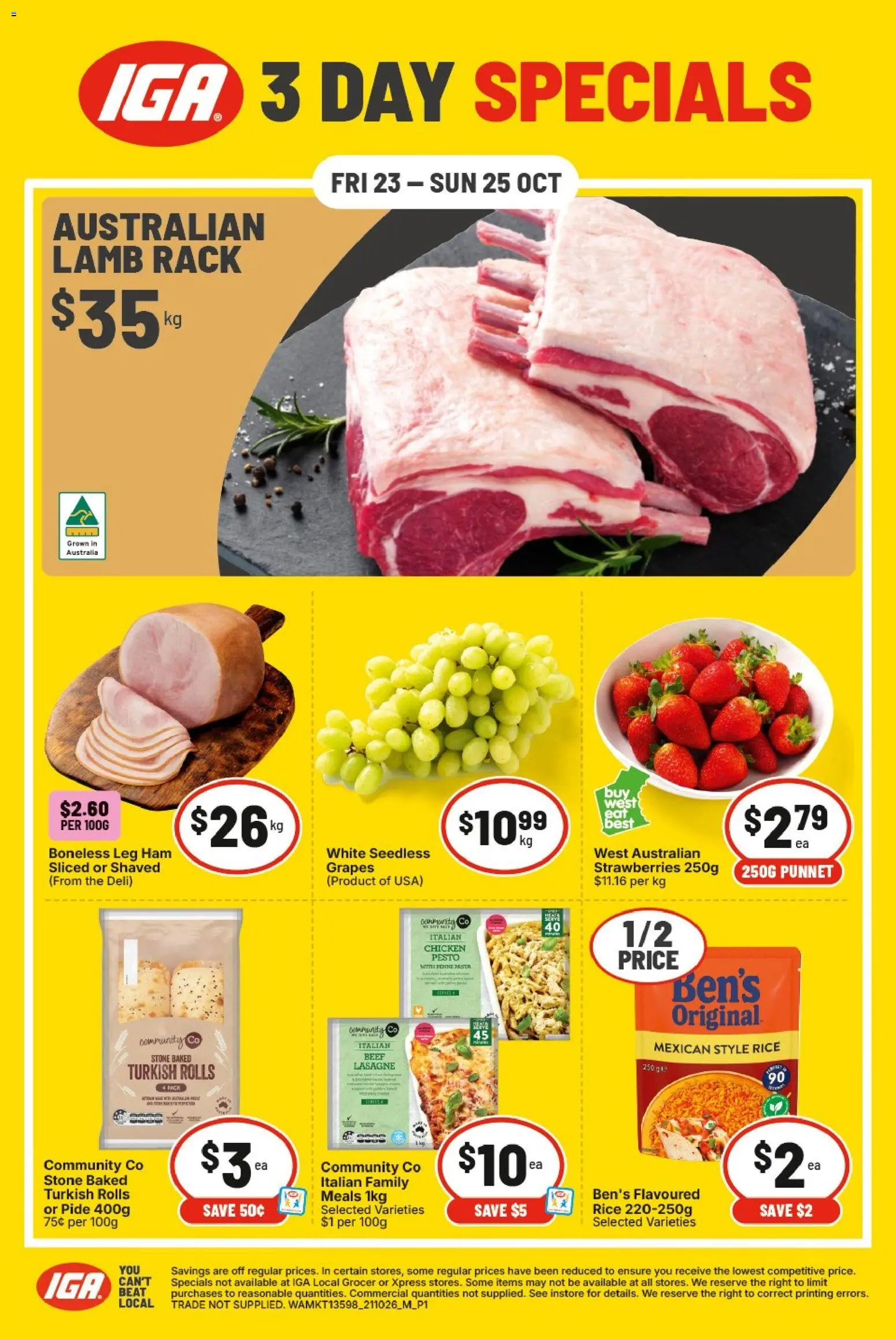 Preview of catalogue IGA 3 Day Specials WA from shop IGA valid 23/10/2026