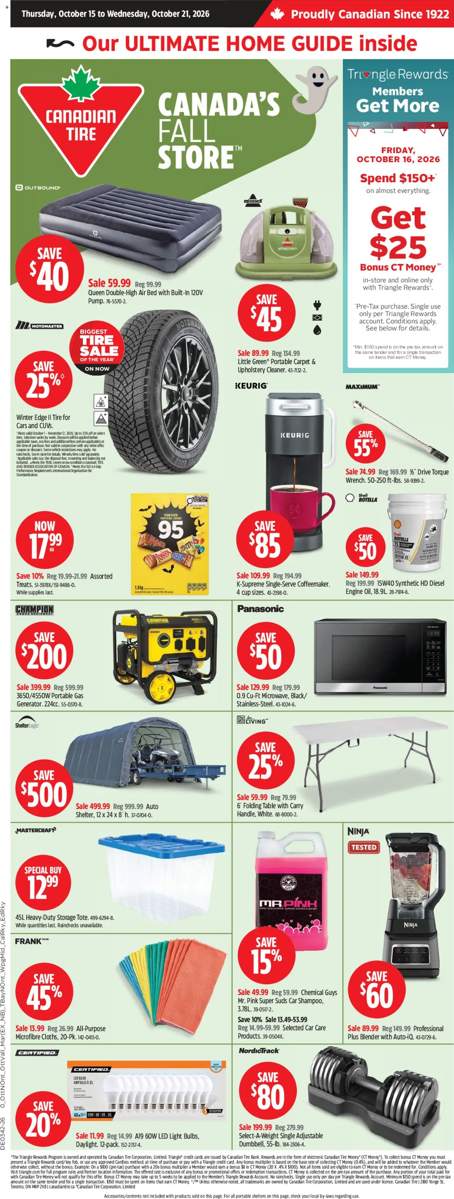 Preview of leaflet Canadian Tire weekly flyer from shop Canadian Tire is valid from Oct 15, 2026