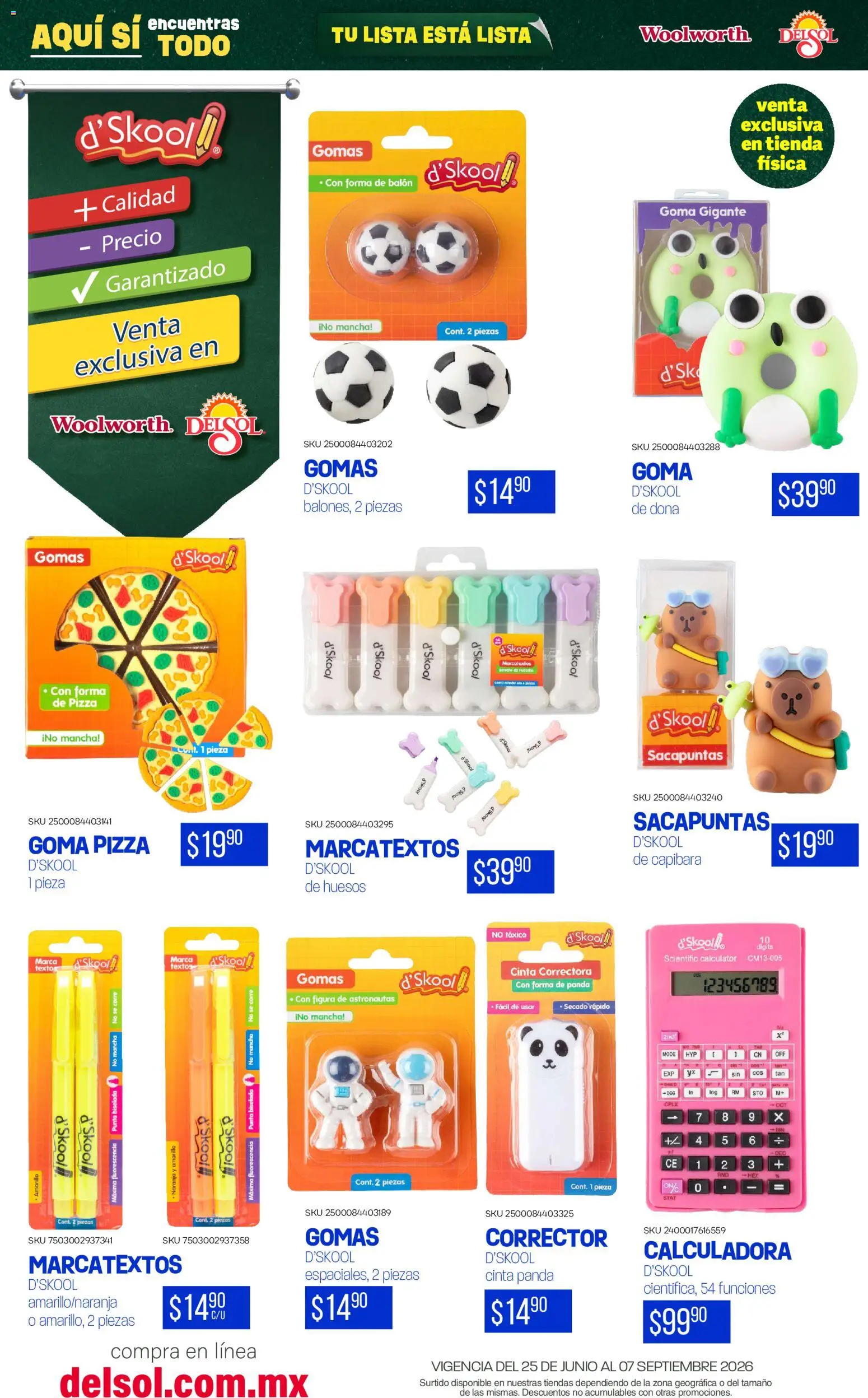 Vista previa las ofertas de la tienda Del Sol y Woolworth - Del Sol y Woolworth catálogo Back To School desde el 25/06/2026 