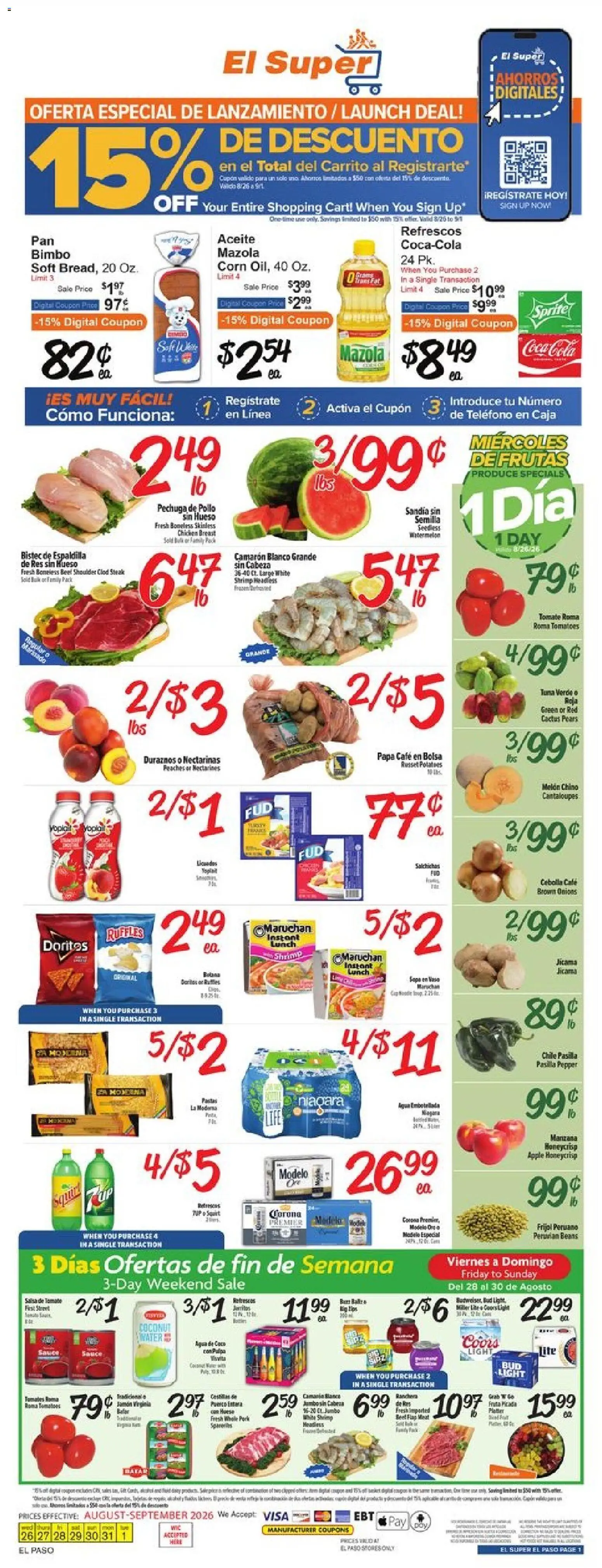 Ad Preview of El Super El Super Weekly Ad from 08/26/2026