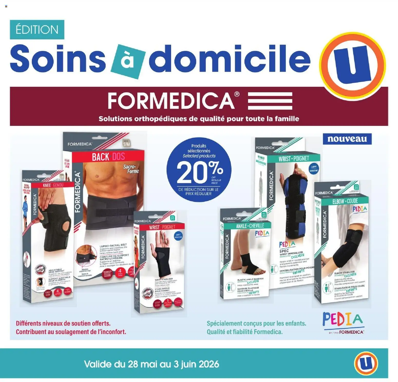 Preview of leaflet Uniprix circulaire - Soins à domicile from shop Uniprix is valid from May 28, 2026 - Belt, Knee, Bandage