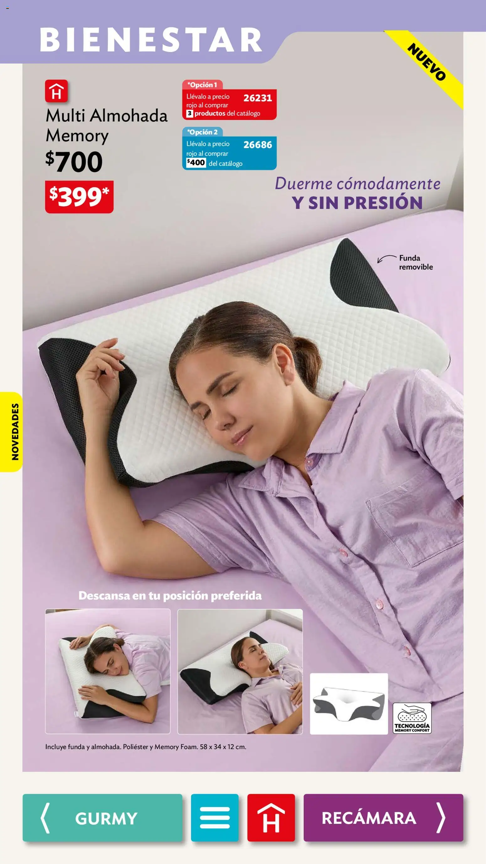 Vista previa las ofertas de la tienda Betterware - Betterware campaña 10 2026 desde el 28/09/2026 - Almohada, Funda
