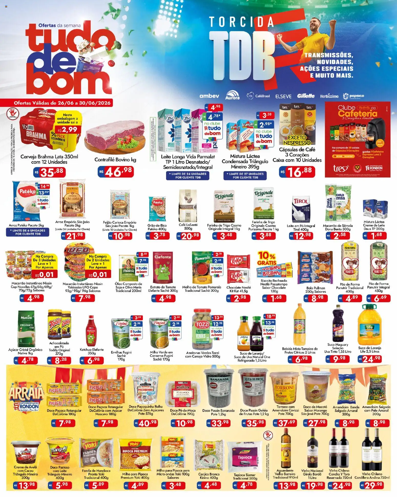Pré-Visualização do folheto "Supermercados Rondon - Ofertas da semana" da loja Supermercados Rondon válido a partir de 26/06/2026