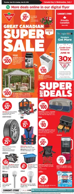 Preview of leaflet Canadian Tire flyer - Super Sale from shop Canadian Tire is valid from Jun 18, 2026