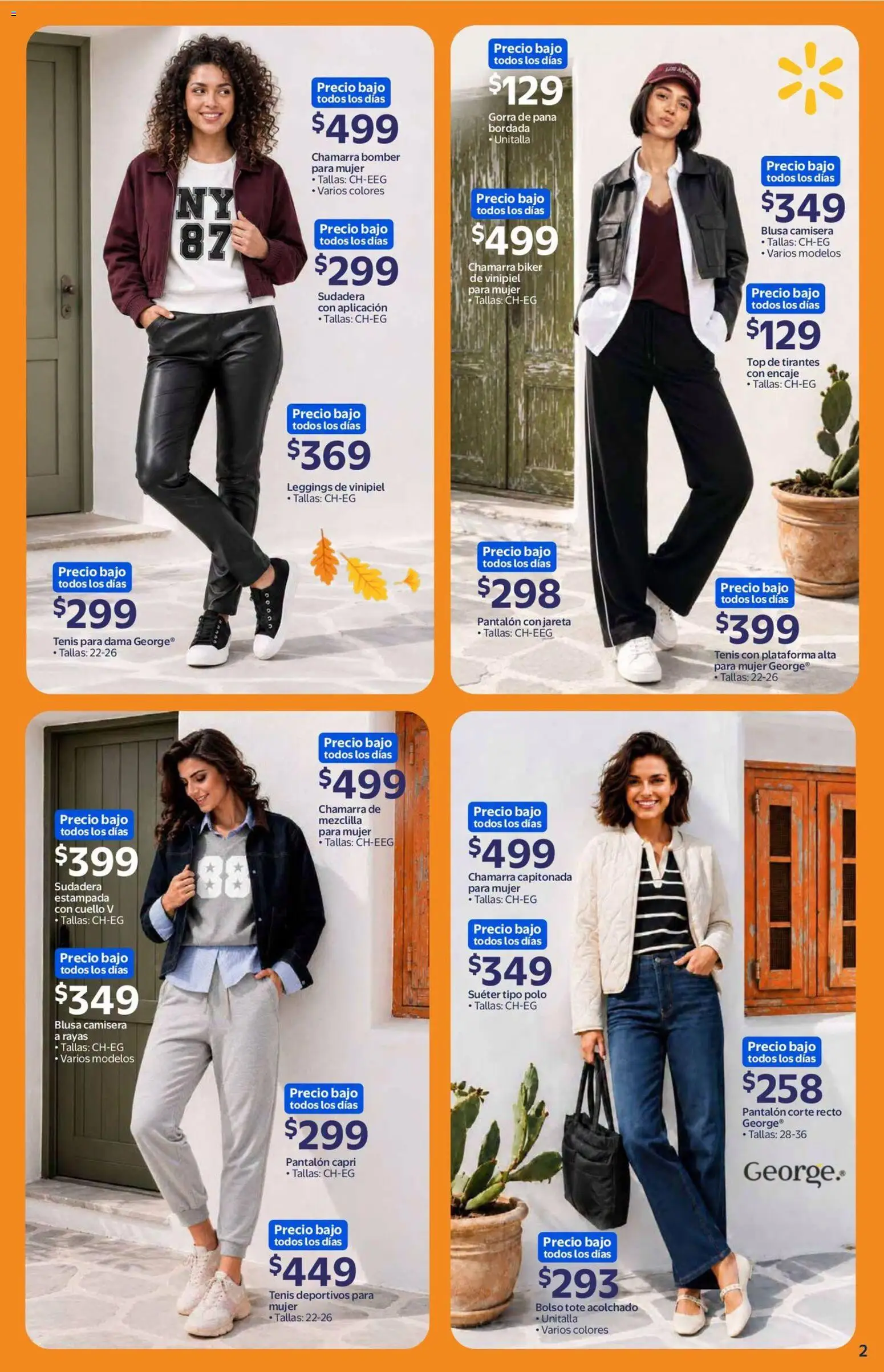 Vista previa las ofertas de la tienda Walmart - Walmart folleto Colección otoño 2026 desde el 18/09/2026 - Tenis, Gorra, Sudadera, Chamarra, Blusa, Leggings, Tirantes, Acolchado
