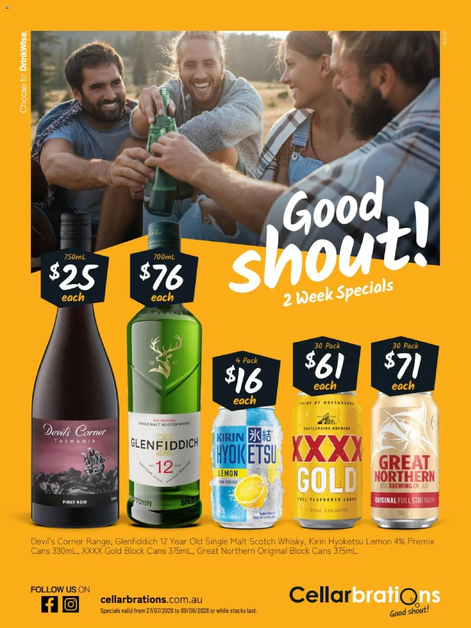 Preview of catalogue Cellarbrations catalogue CAIRNS from shop Cellarbrations valid 27/07/2026 - Scotch whisky, Lemon, Scotch, Glenfiddich 12