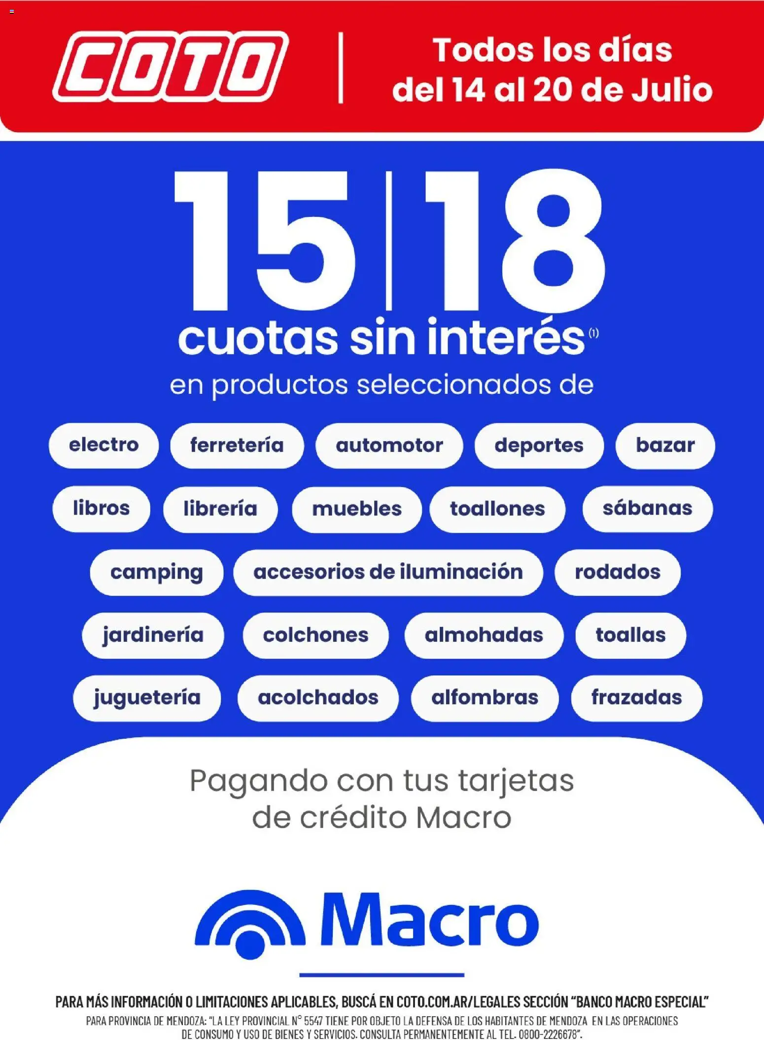 Vista previa del folleto de la tienda Coto válido desde el 14/07/2026 - Libros, Iluminación, Sabanas, Toallas
