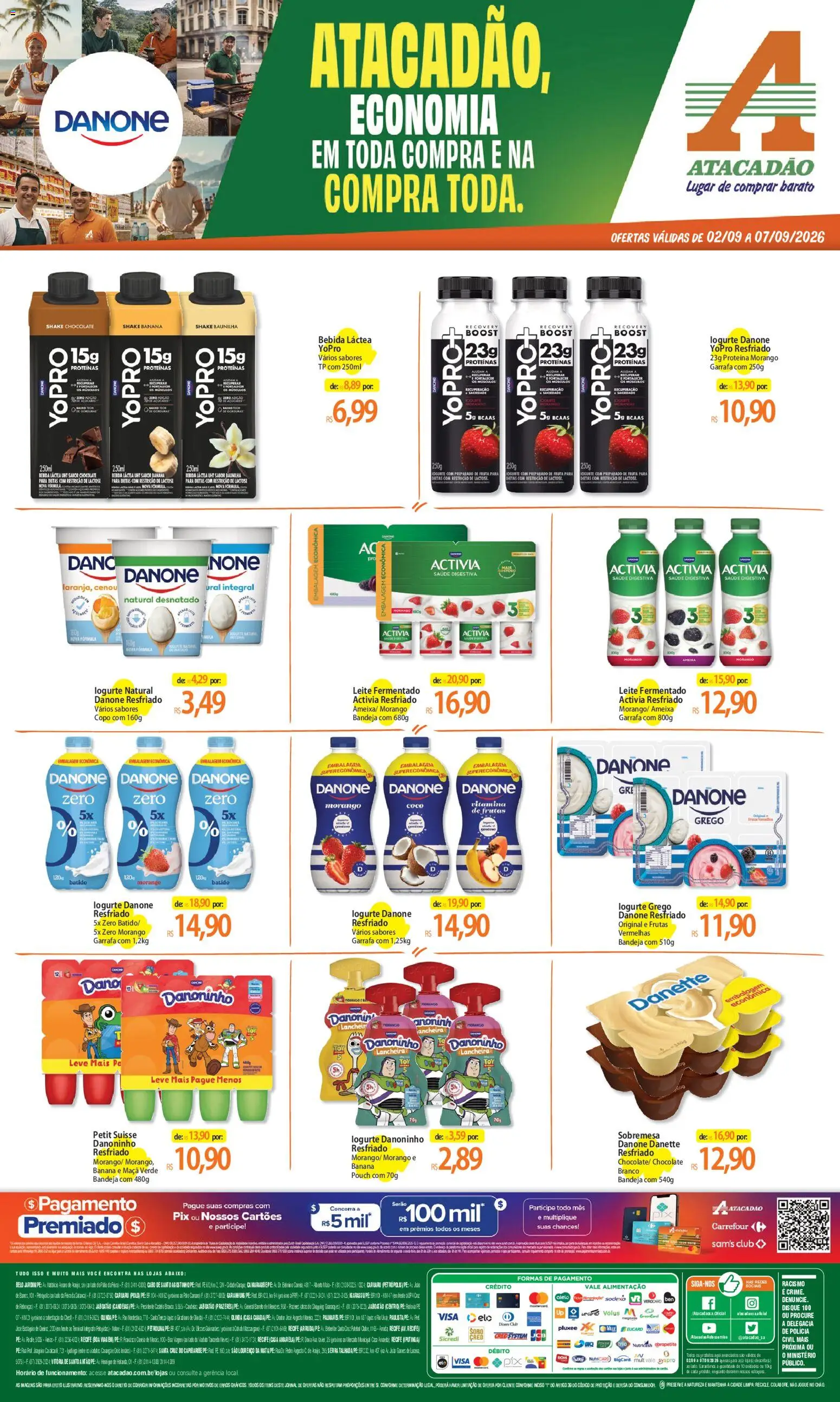 Pré-Visualização do folheto "Atacadão ofertas - PE" da loja Atacadão válido a partir de 02/09/2026 - Cama, Leite, Ameixa, Proteína, Lancheira, Bandeja, Leite fermentado, Cará