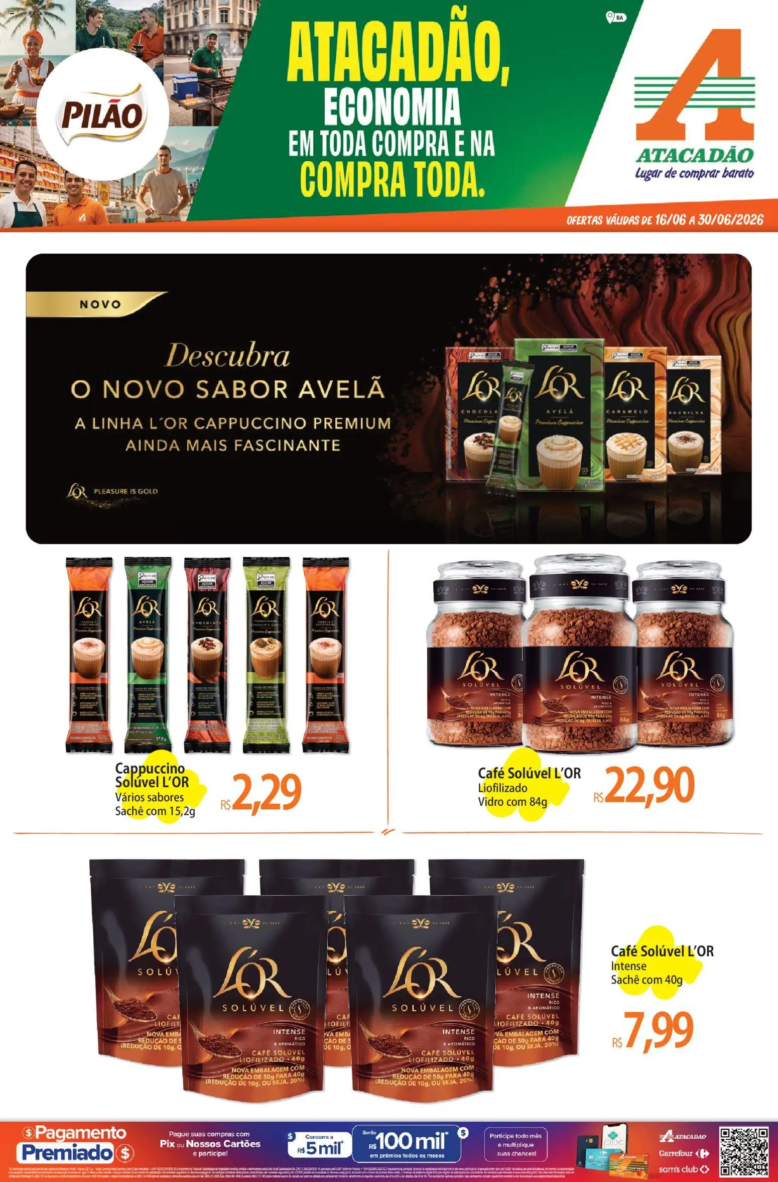 Pré-Visualização do folheto "Atacadão ofertas - BA" da loja Atacadão válido a partir de 16/06/2026 - Café, Cappuccino, Avelã, Café solúvel