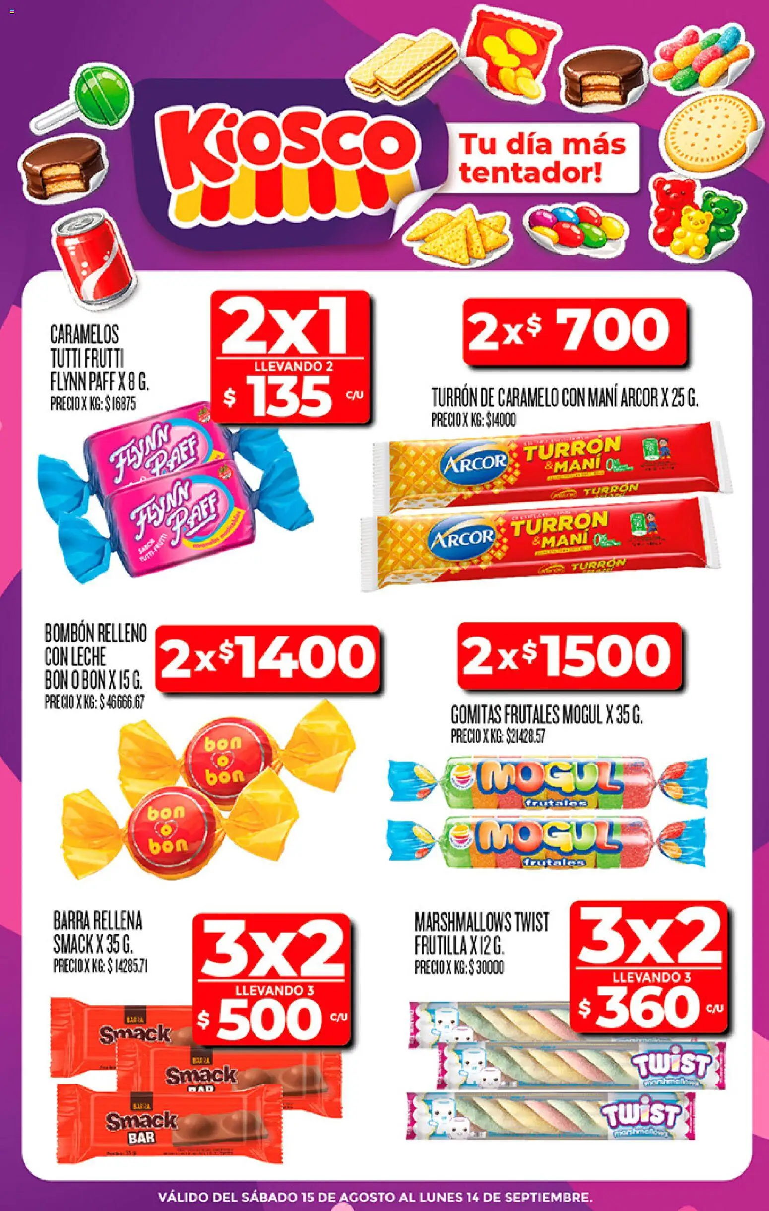 Vista previa del folleto de la tienda Dia válido desde el 08/09/2026 - Chocolate, Frutilla, Gomitas, Leche, Mani, Turrón