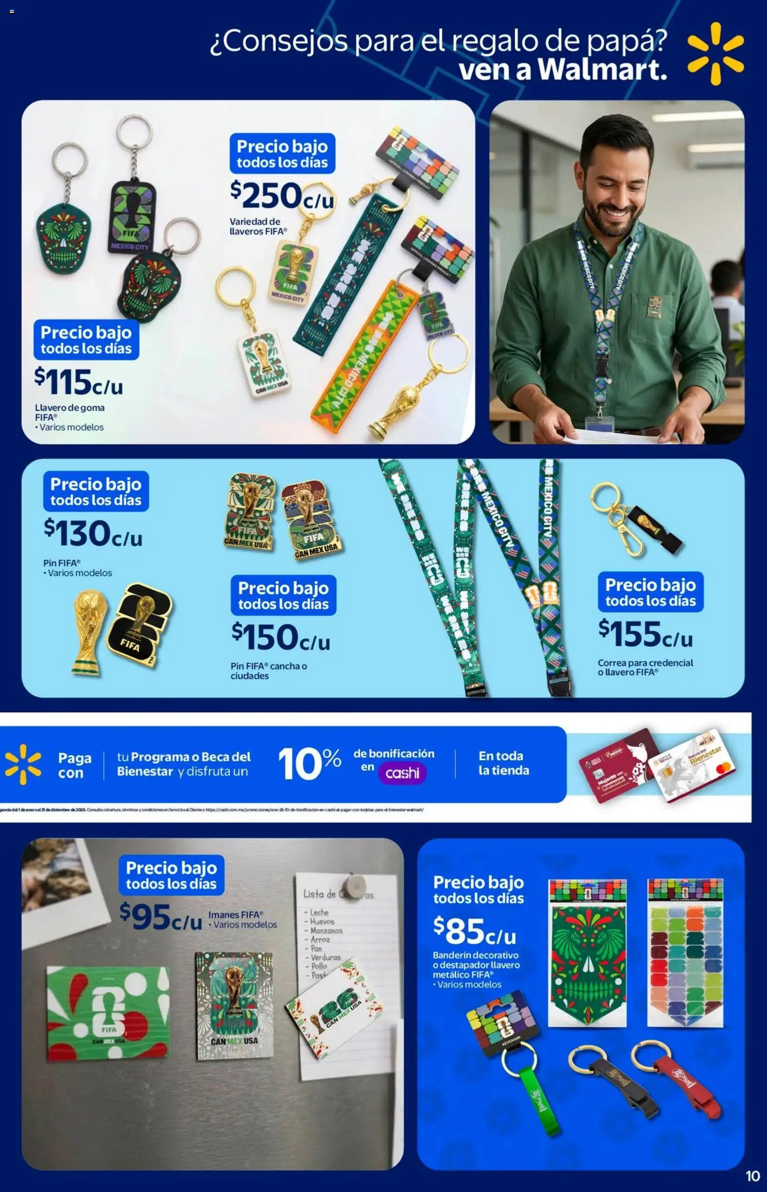 Vista previa las ofertas de la tienda Walmart - Walmart folleto El mejor doblete para papá desde el 11/05/2026 - Banco, Pollo, Pan, Manzanas, Verduras, Leche, Arroz, Llavero