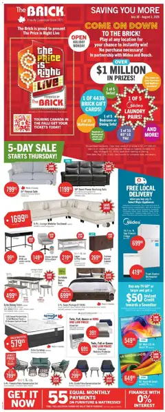 Preview of leaflet The Brick weekly flyer / circulaire from shop The Brick is valid from Jul 30, 2026
