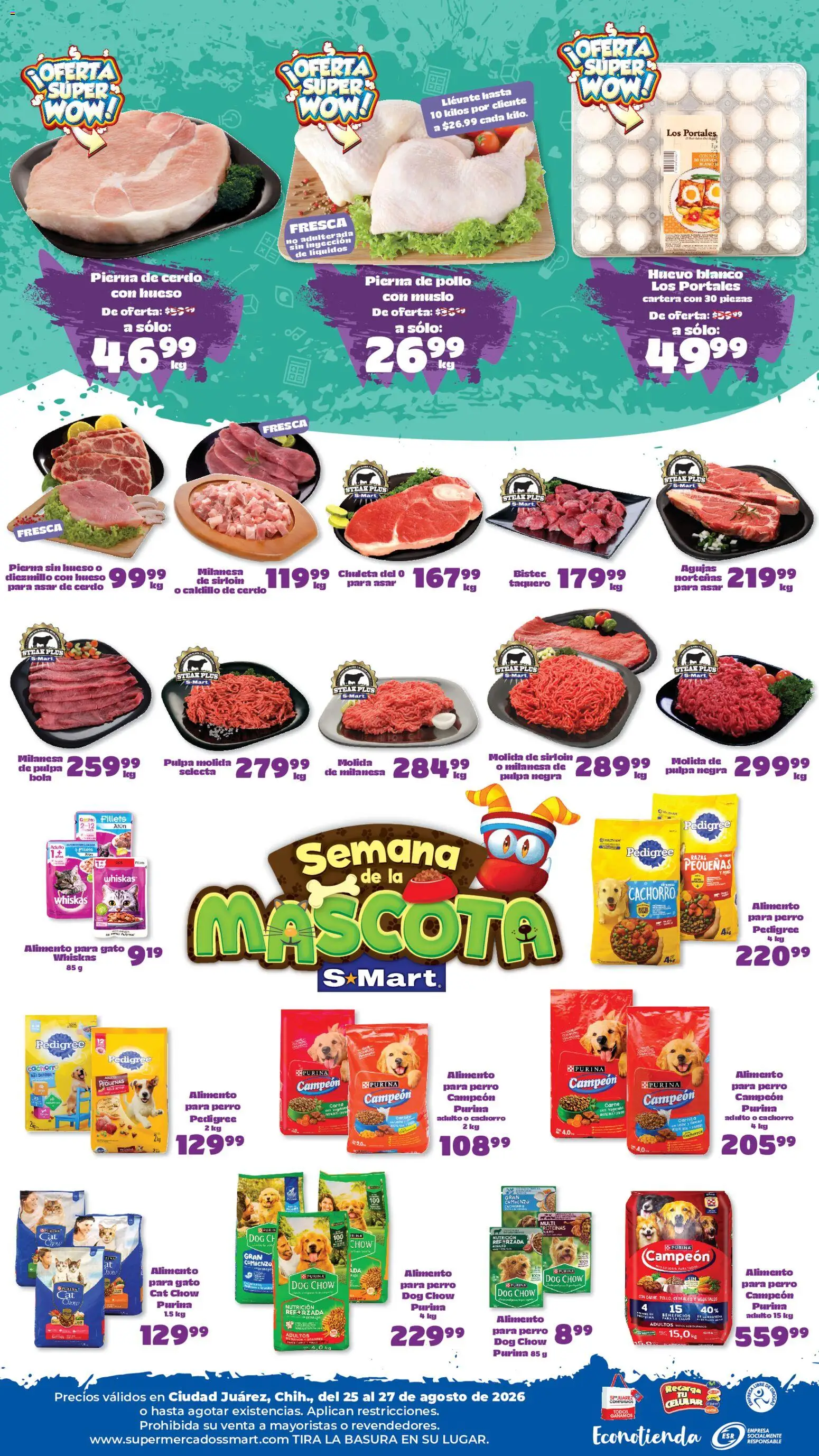 Vista previa las ofertas de la tienda S-Mart - S-Mart folleto Ofertas de feria Juárez desde el 25/08/2026 