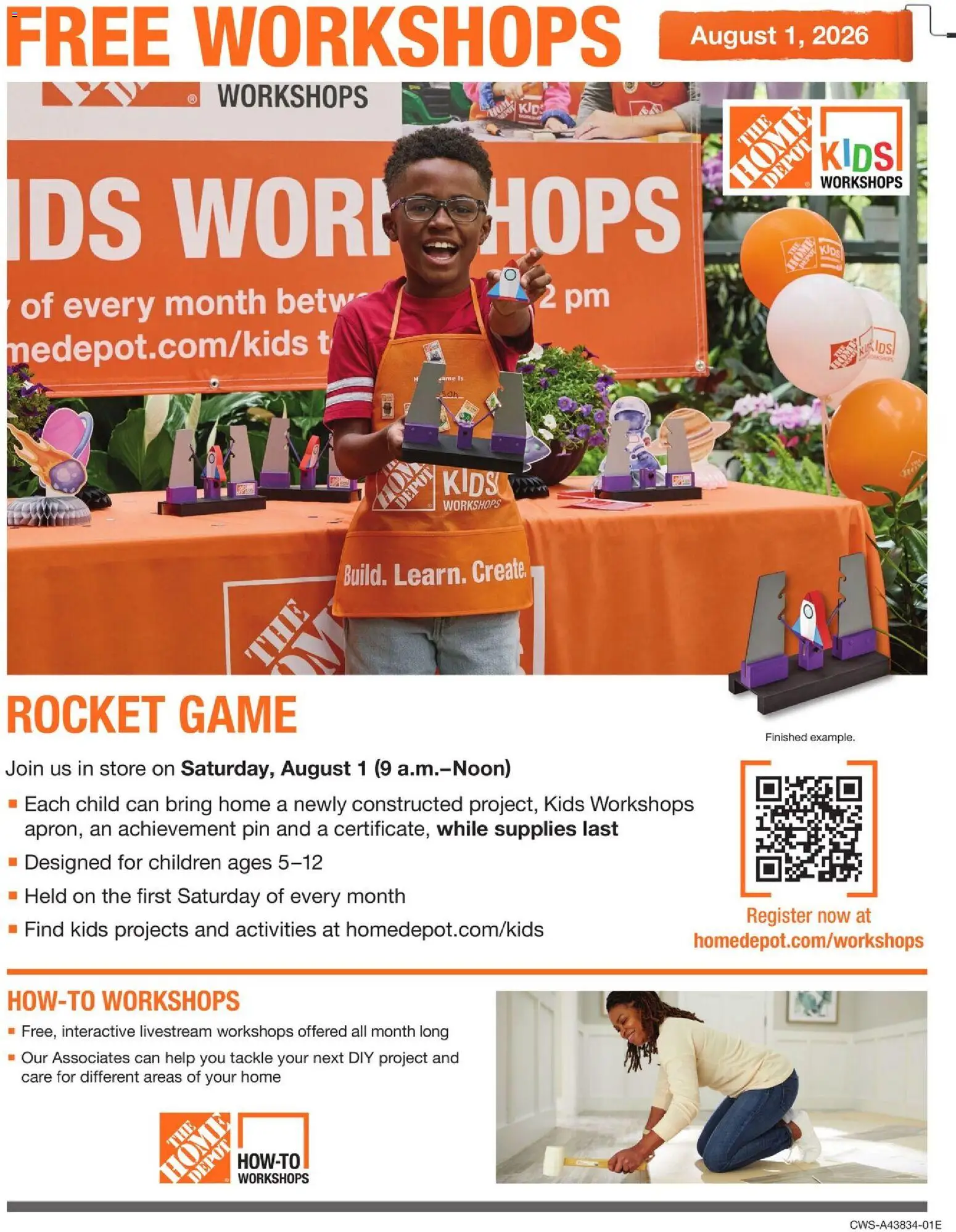 Ad Preview of Home Depot Home Depot Kids Workshops from 08/01/2026