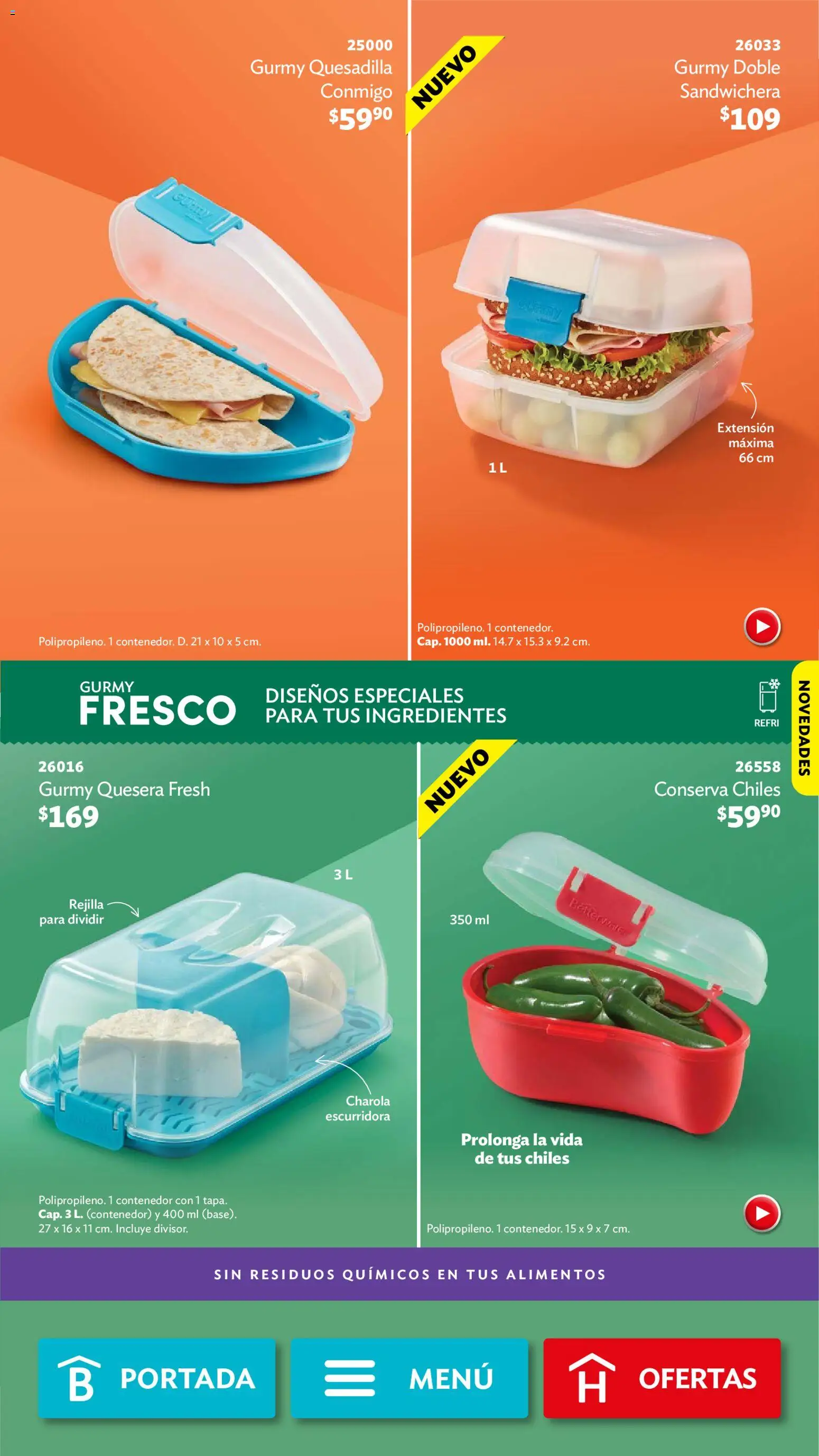 Vista previa las ofertas de la tienda Betterware - Betterware campaña 10 2026 desde el 28/09/2026 - Alimentos, Extensión, Ingredientes, Sandwichera, Contenedor, Rejilla