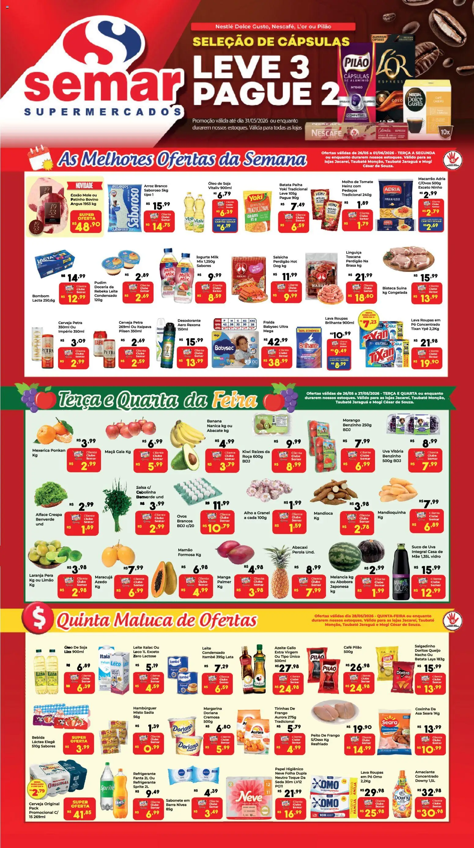 Pré-Visualização do folheto "Semar Supermercado - Ofertas da semana" da loja Semar Supermercado válido a partir de 26/05/2026