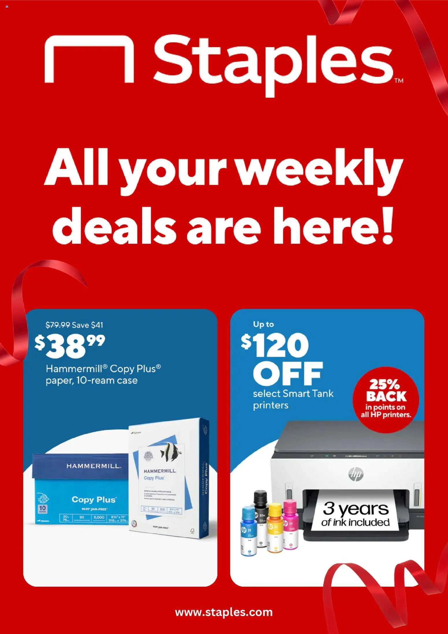 Ad Preview of Staples Staples Weekly Ad from 03/02/2026 - Case, Ink