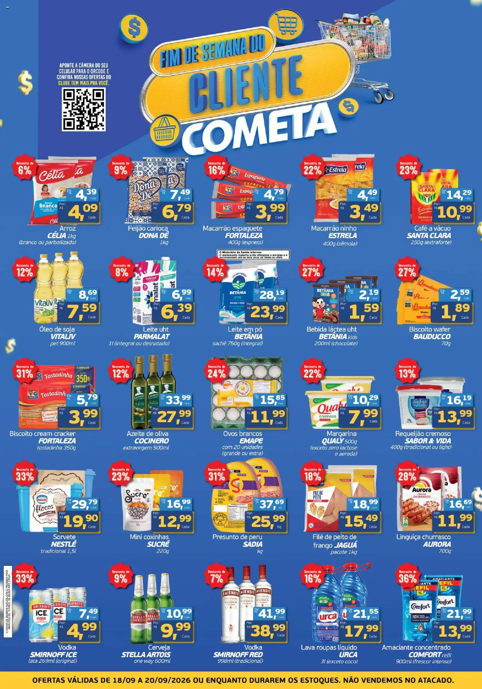 Pré-Visualização do folheto "Cometa Supermercados ofertas FDS" da loja Cometa Supermercados válido a partir de 18/09/2026