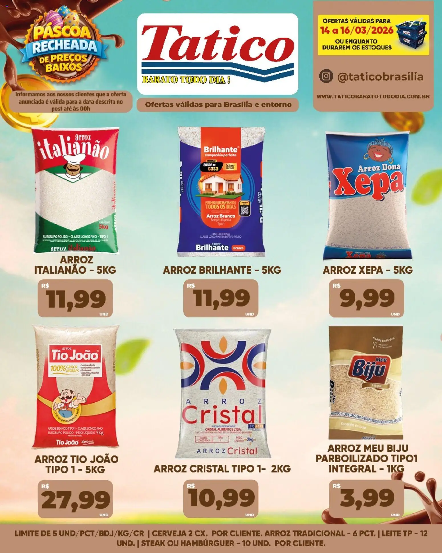 Pré-Visualização do folheto "Tatico ofertas Fim de Semana" da loja Tatico válido a partir de 14/03/2026 - Hambúrguer, Cerveja, Arroz, Leite, Alimentos, Steak