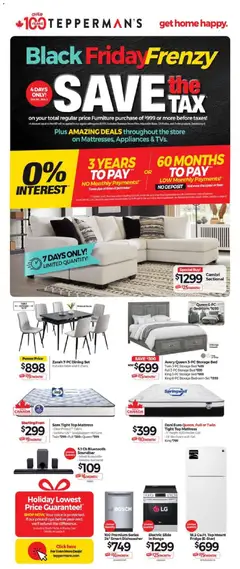 Preview of leaflet Tepperman's - Black Friday from shop Tepperman's is valid from Oct 30, 2026