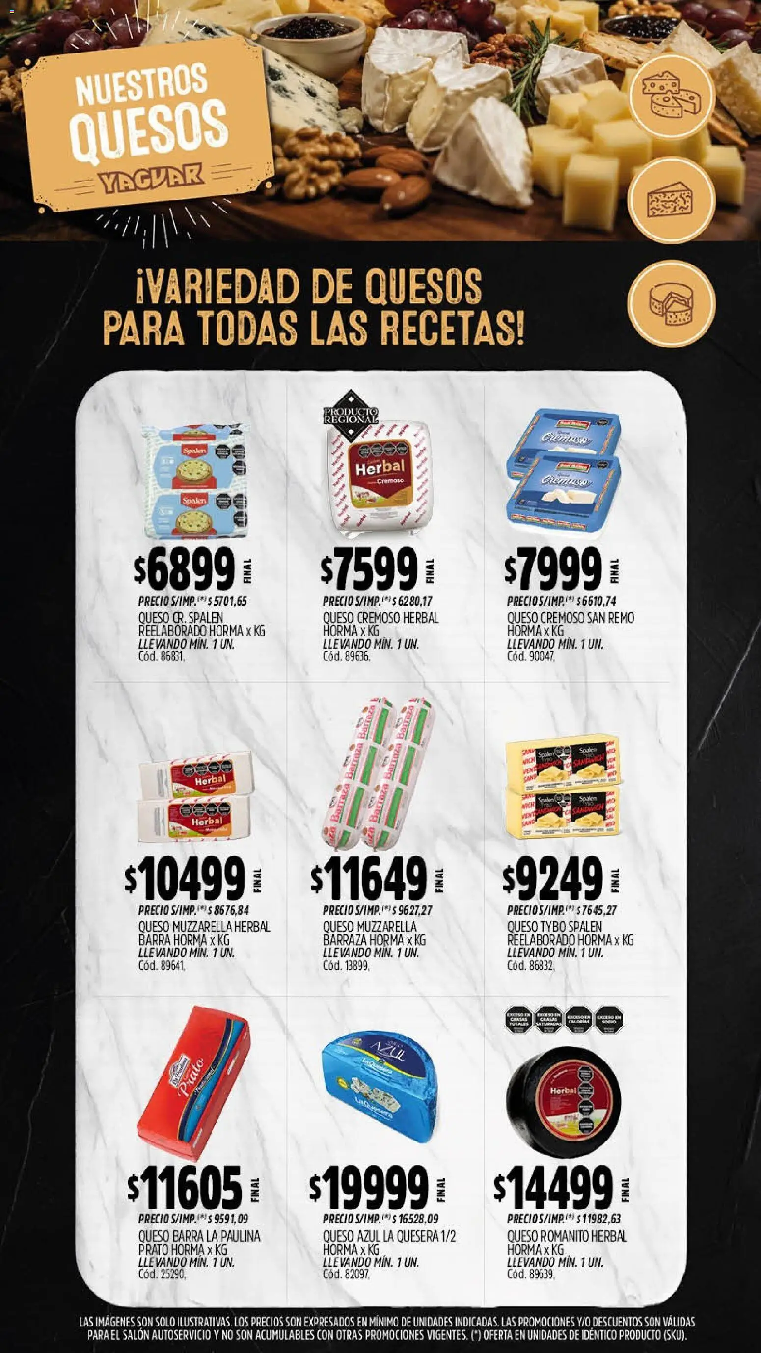 Vista previa del folleto de la tienda Yaguar válido desde el 14/09/2026 - Queso, Muzzarella, Queso azul