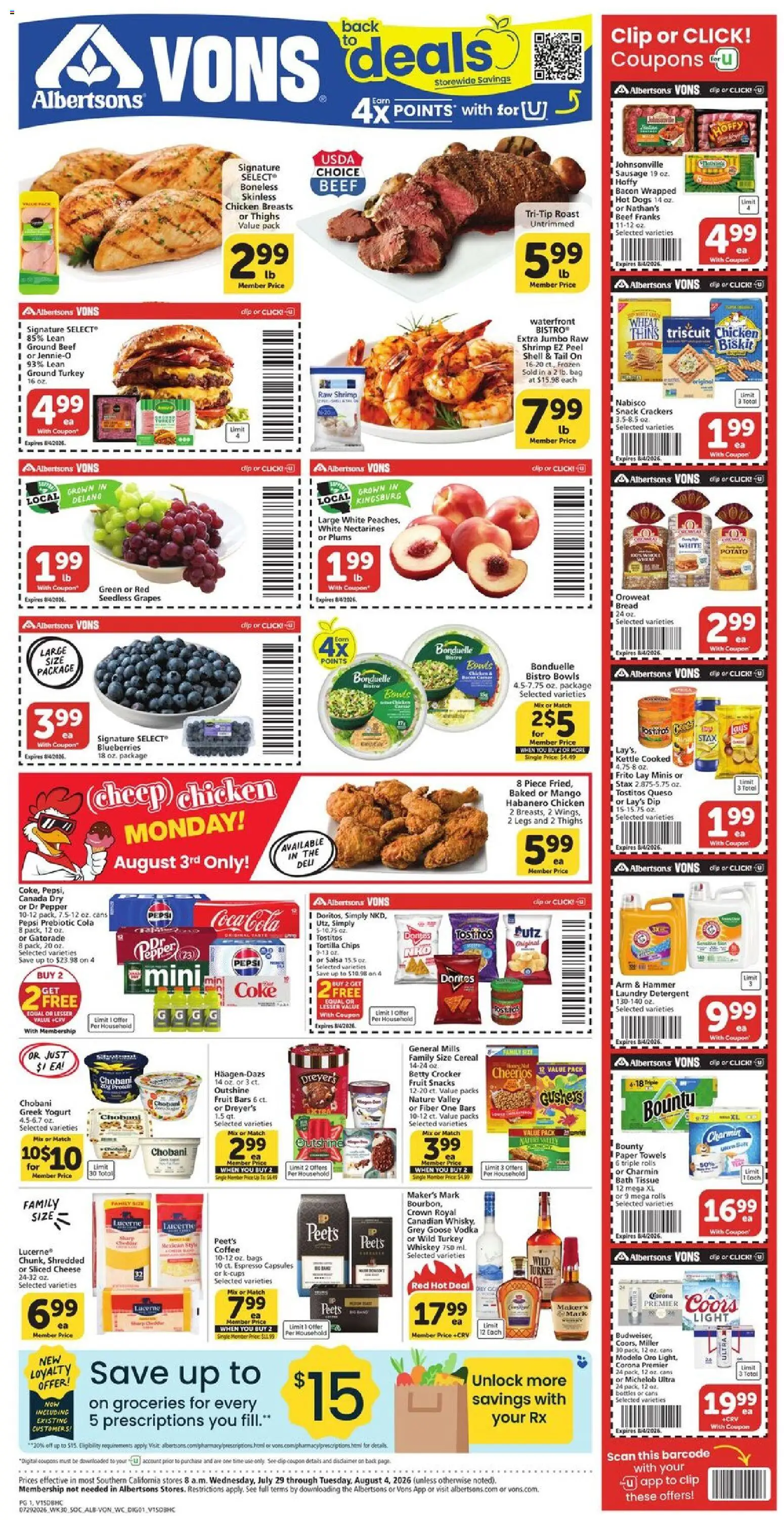 Ad Preview of Vons Vons Weekly Ad from 07/29/2026