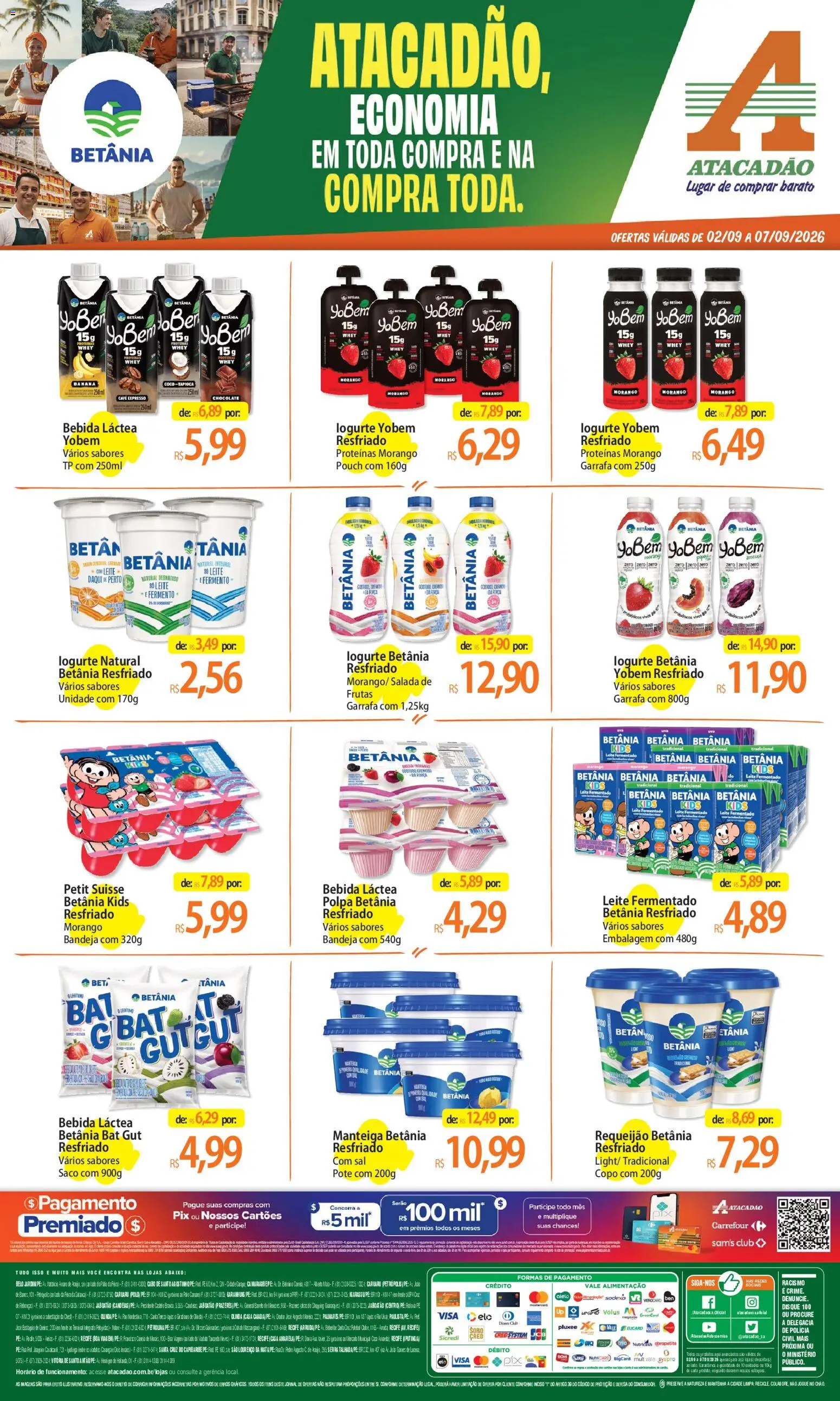 Pré-Visualização do folheto "Atacadão ofertas - PE" da loja Atacadão válido a partir de 02/09/2026 - Chocolate, Sal, Pão, Bebida, Leite, Chá, Requeijão, Bandeja