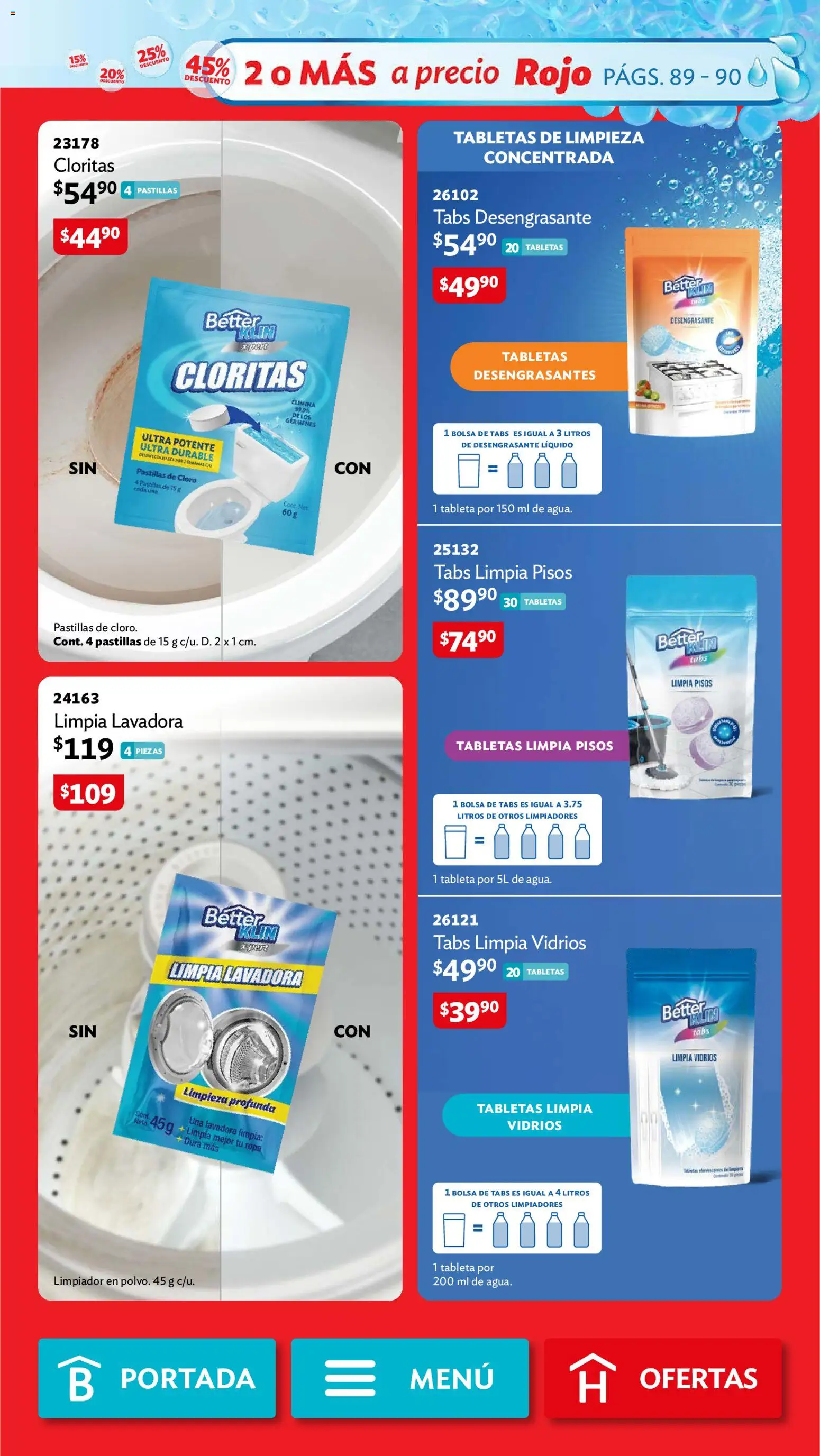 Vista previa las ofertas de la tienda Betterware - Betterware campaña 10 2026 desde el 28/09/2026 - Agua, Lavadora, Bolsa, Ropa, Cloro, Tableta, Desengrasante, Limpiador