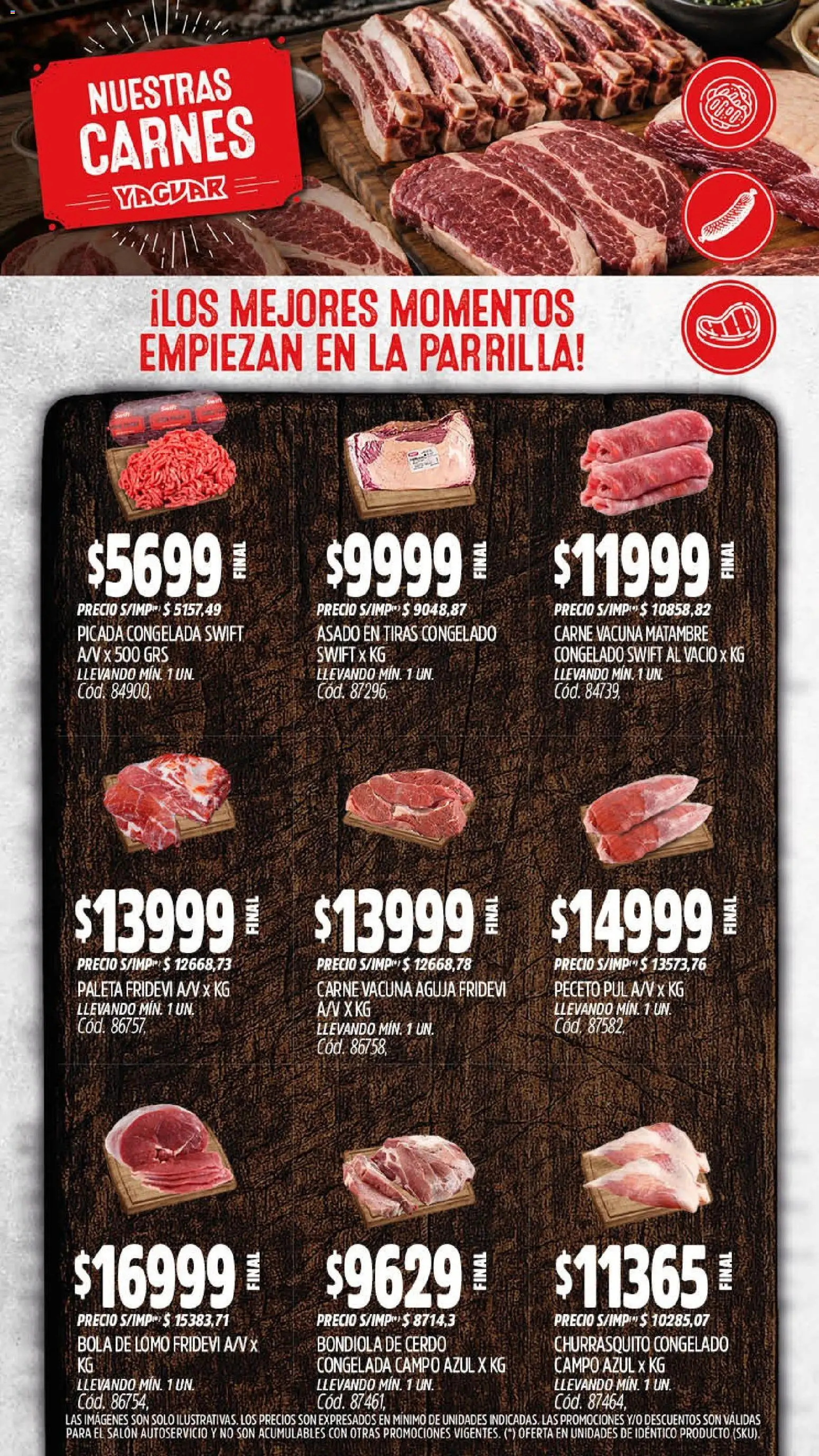 Vista previa del folleto de la tienda Yaguar válido desde el 07/09/2026 - Parrilla, Carne, Lomo, Cerdo, Bondiola de cerdo, Paleta