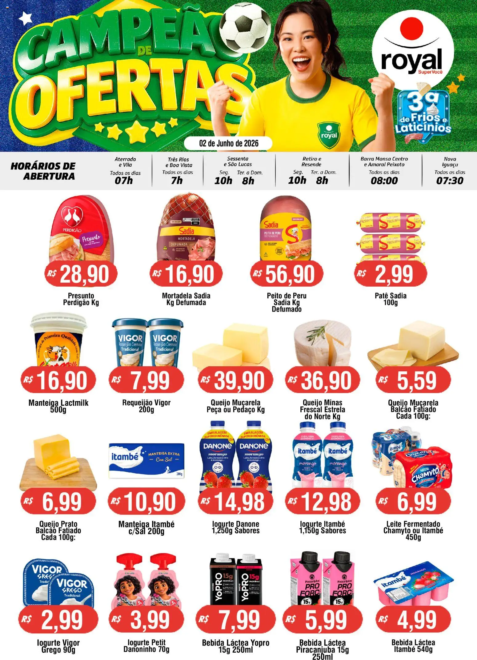 Pré-Visualização do folheto "Royal Supermercados ofertas Terça dos Frios e Laticínios" da loja Royal Supermercados válido a partir de 02/06/2026
