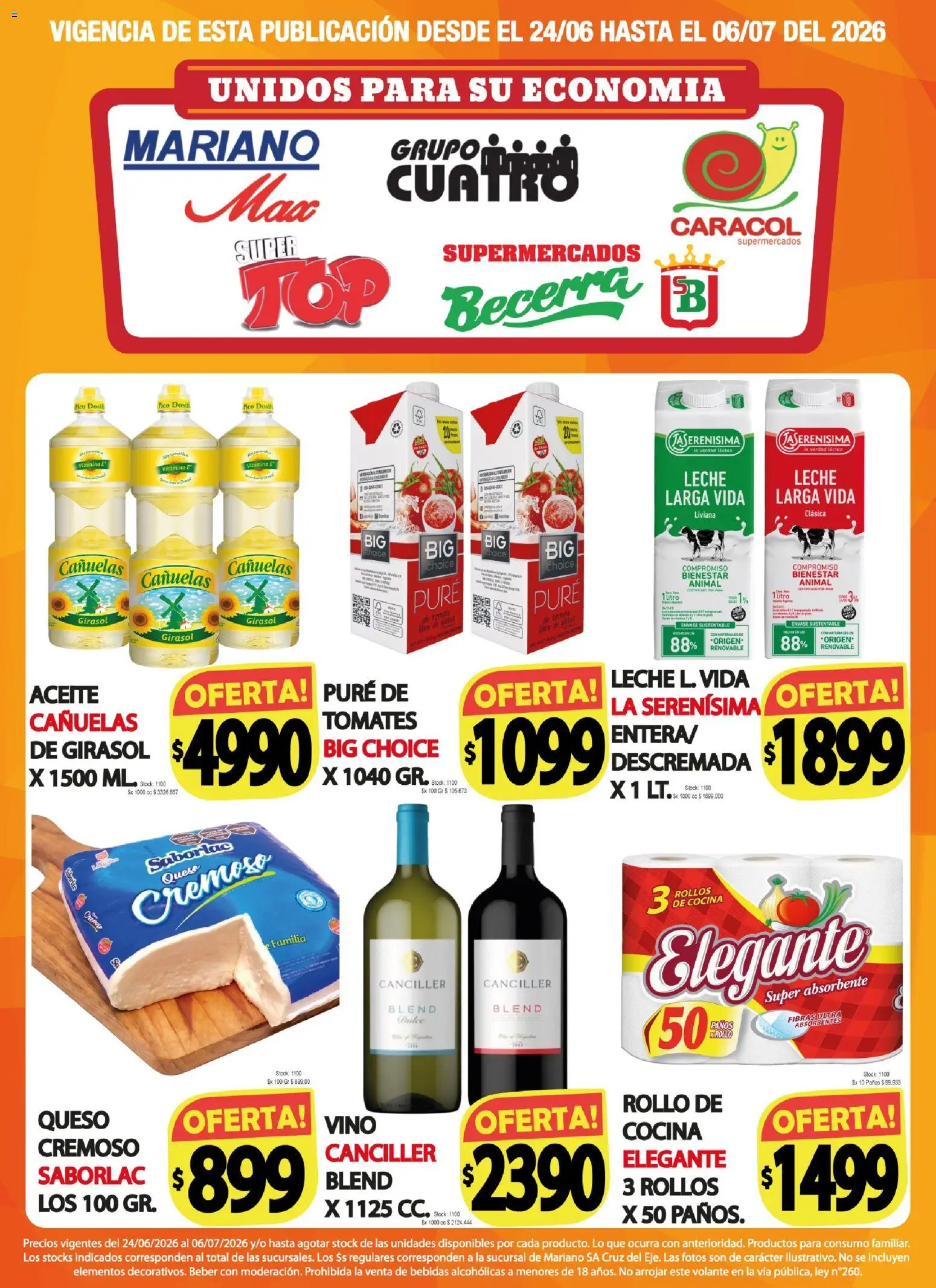 Vista previa del folleto de la tienda Mariano Max válido desde el 24/06/2026 - Cocina, Queso, Vino, Tomate, Leche, Pico, Dulce, Puré