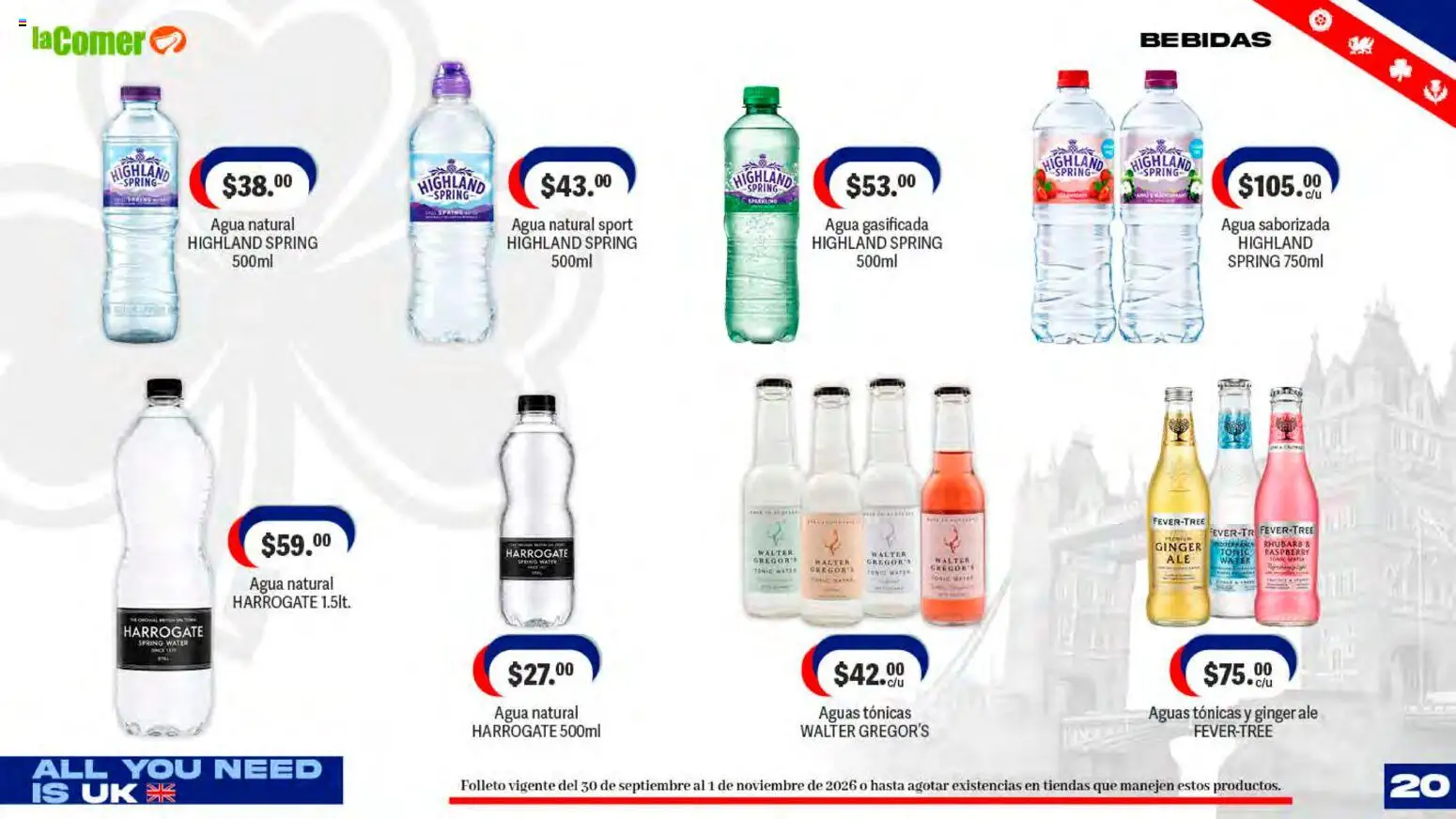 Vista previa las ofertas de la tienda La Comer - La Comer folleto desde el 30/09/2026 - Agua, Bebidas, Agua saborizada