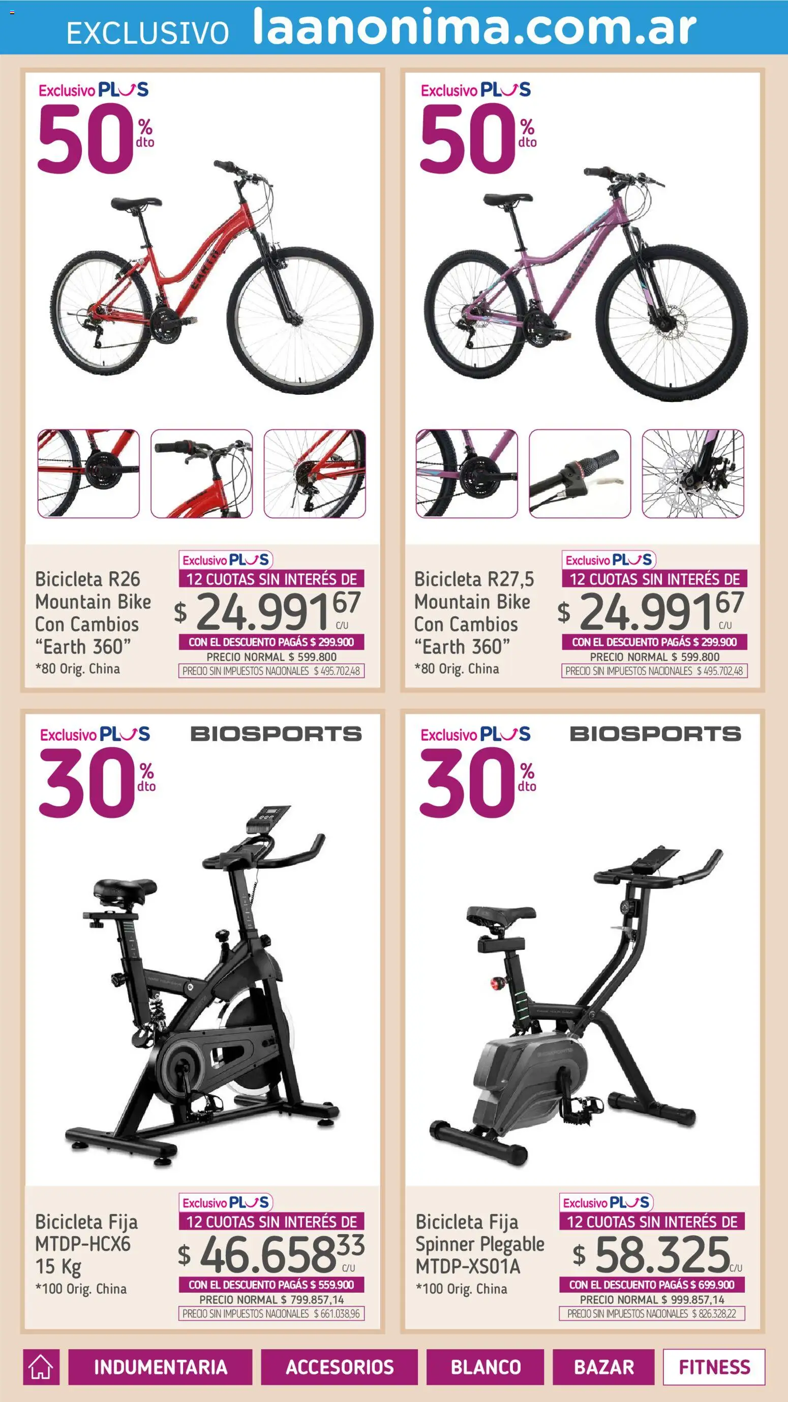 Vista previa del folleto de la tienda La Anonima válido desde el 01/10/2026 - Bicicleta fija