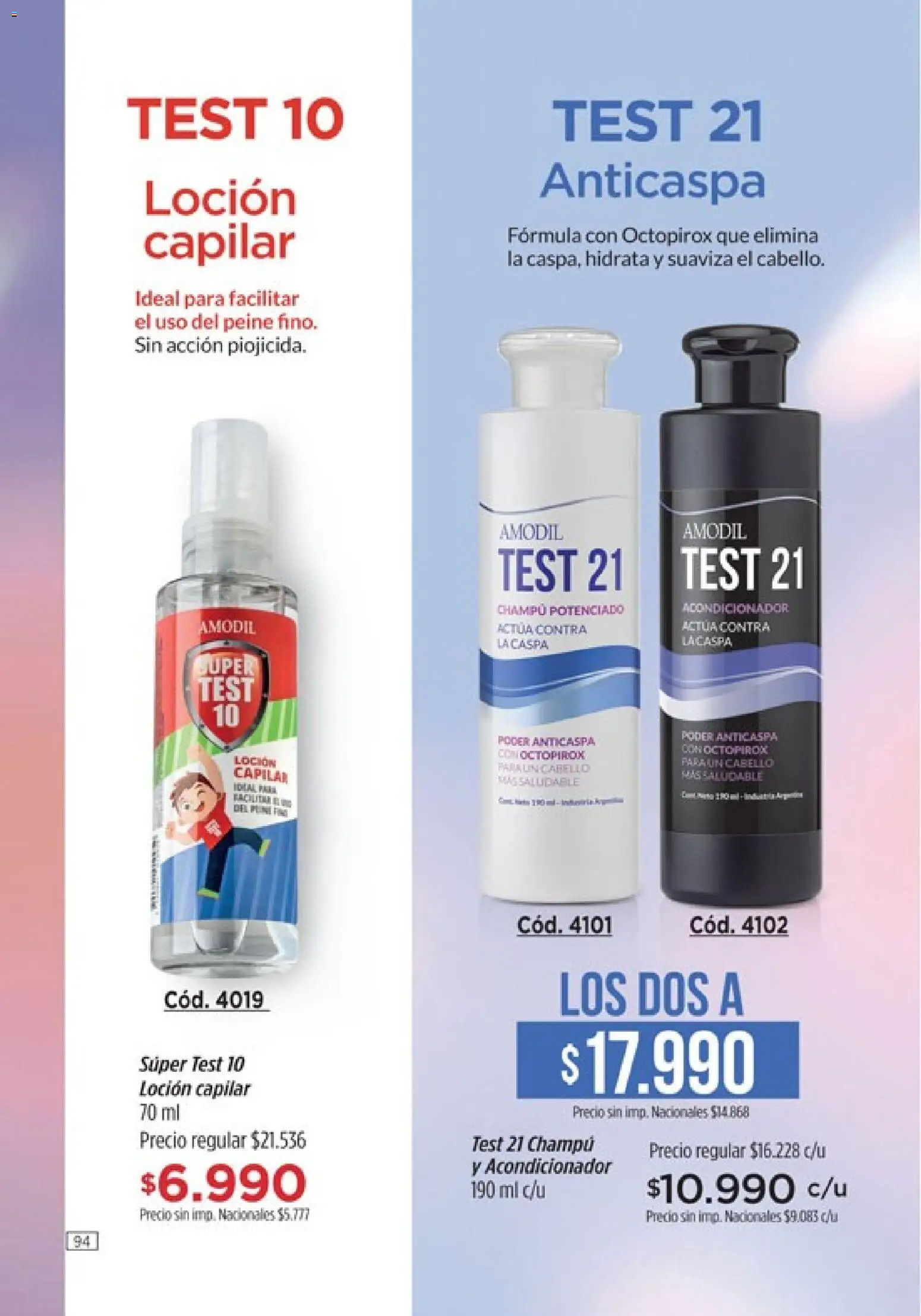 Vista previa del folleto de la tienda Amodil válido desde el 01/10/2026 - Champú, Peine, Acondicionador, Loción