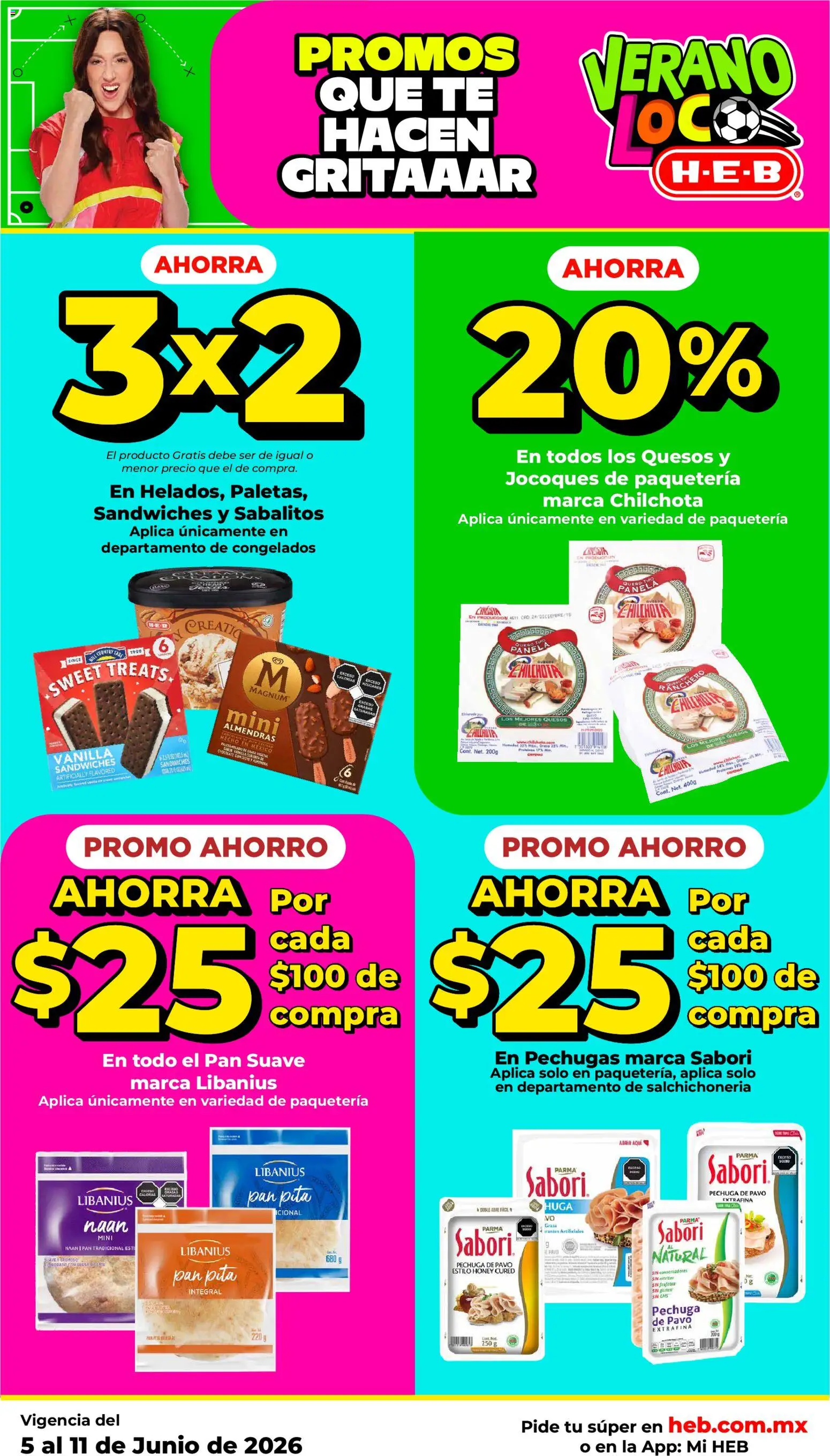 Vista previa las ofertas de la tienda H-E-B - H-E-B folleto desde el 05/06/2026 - Té, Pan, Pavo, Pan pita, Almendras, Magnum