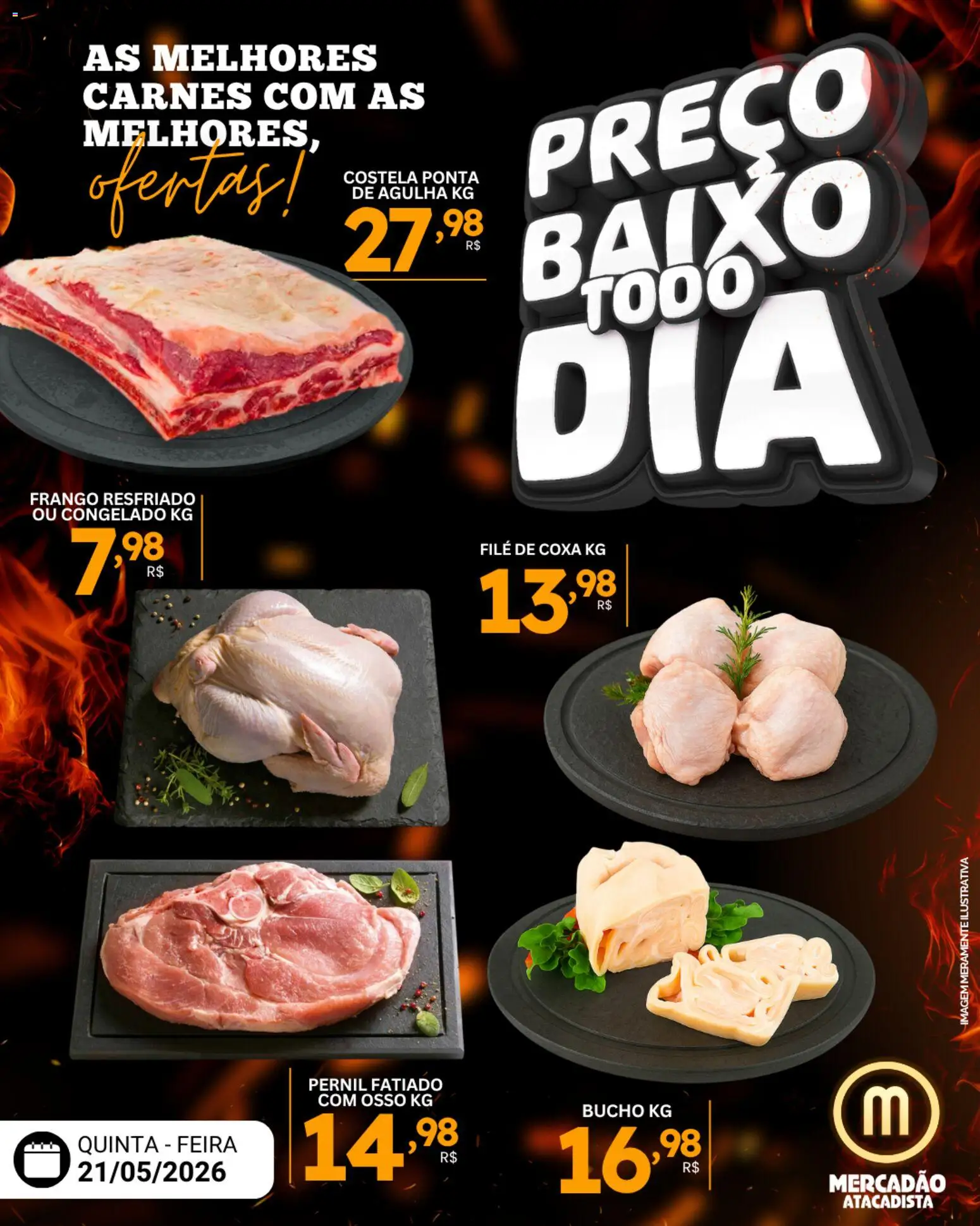 Pré-Visualização do folheto "Mercadão Atacadista ofertas Carne" da loja Mercadão Atacadista válido a partir de 21/05/2026