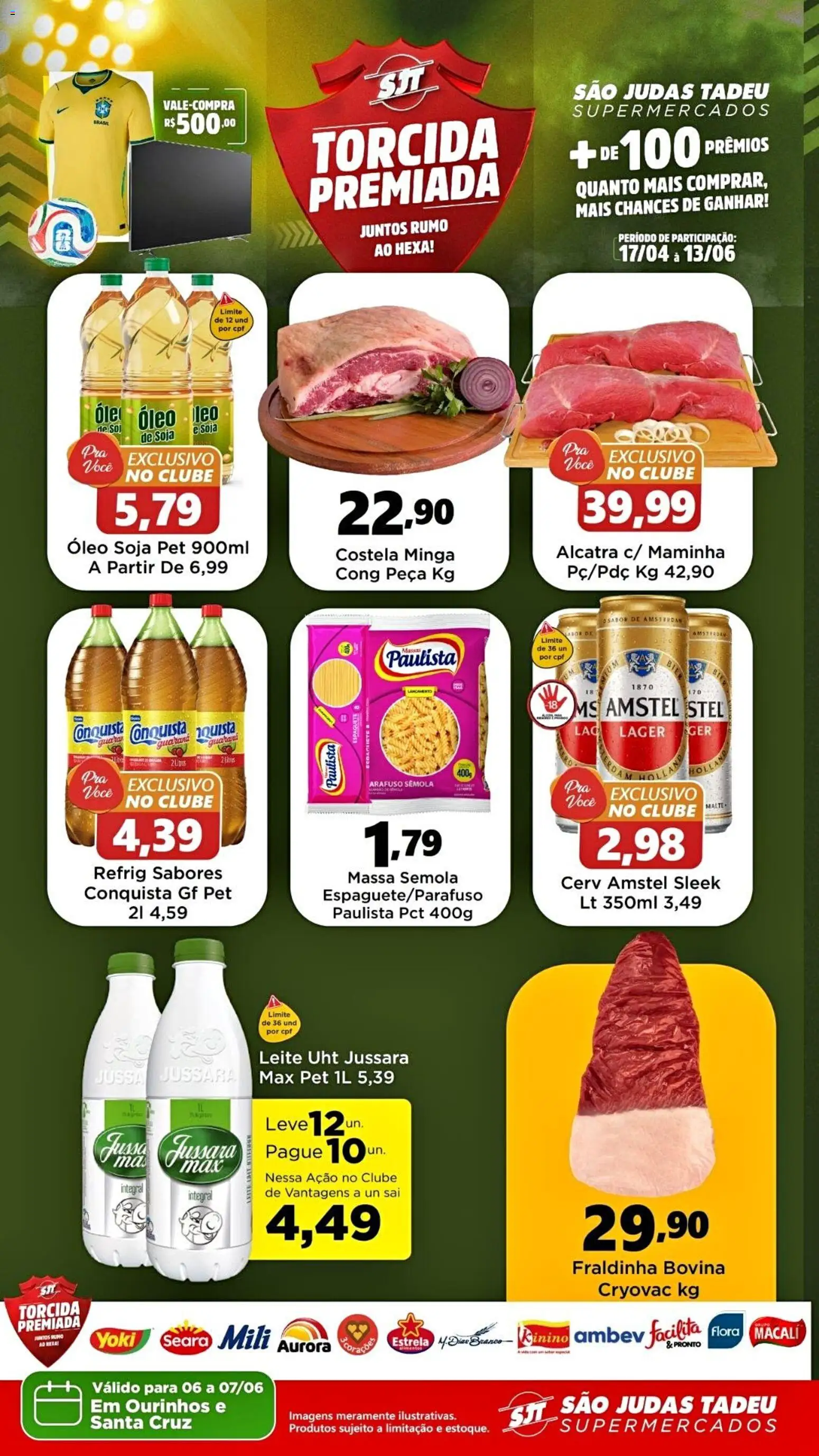 Pré-Visualização do folheto "São Judas Tadeu - Ofertas da semana" da loja São Judas Tadeu válido a partir de 06/06/2026 - Óleo, Leite, Soja, Massa, Fraldinha, Alcatra, Guaraná, Maminha