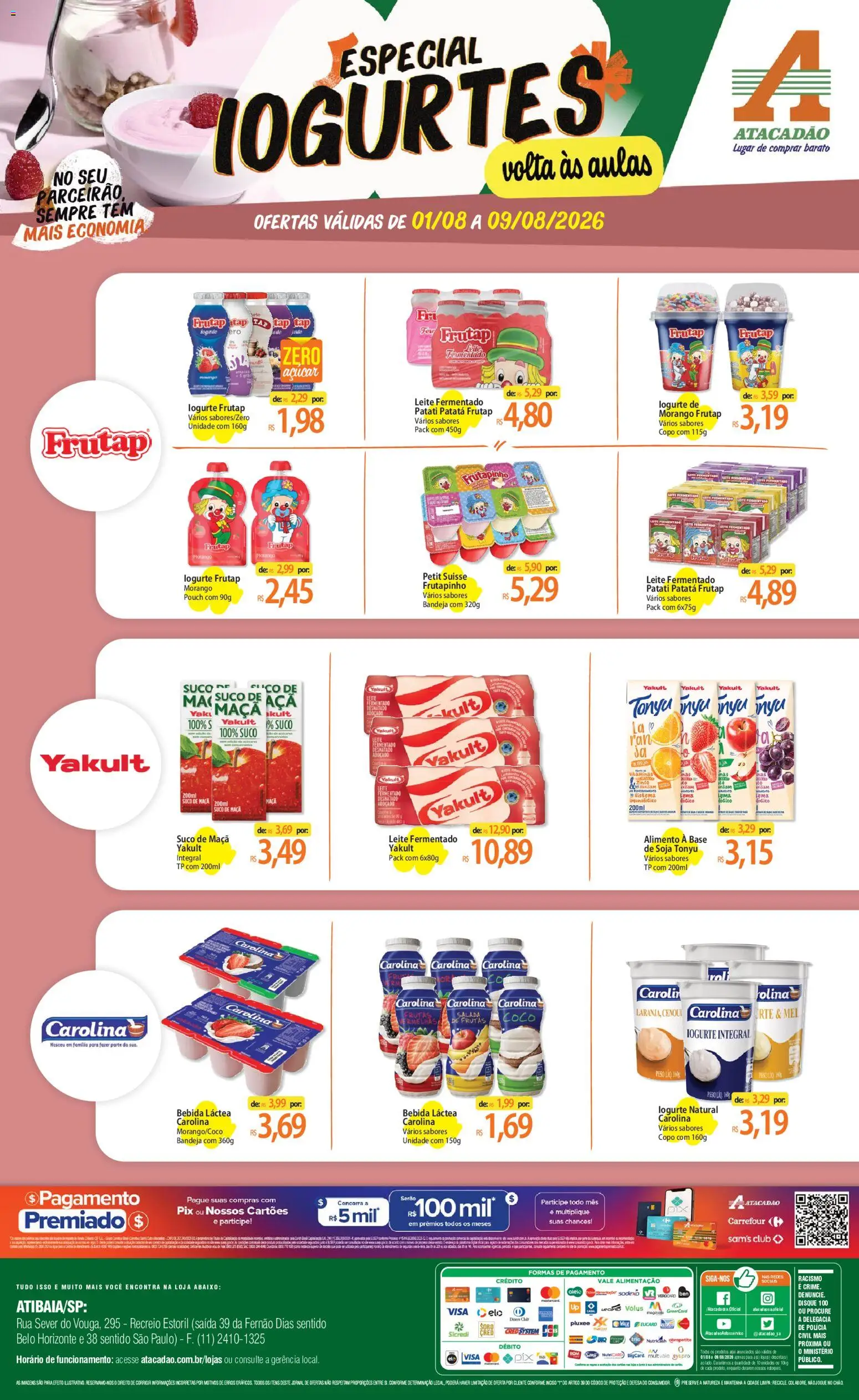 Pré-Visualização do folheto "Atacadão ofertas - SP" da loja Atacadão válido a partir de 01/08/2026 - Coco, Frutas, Iogurte, Bebida, Suco, Açúcar, Dove, Bandeja