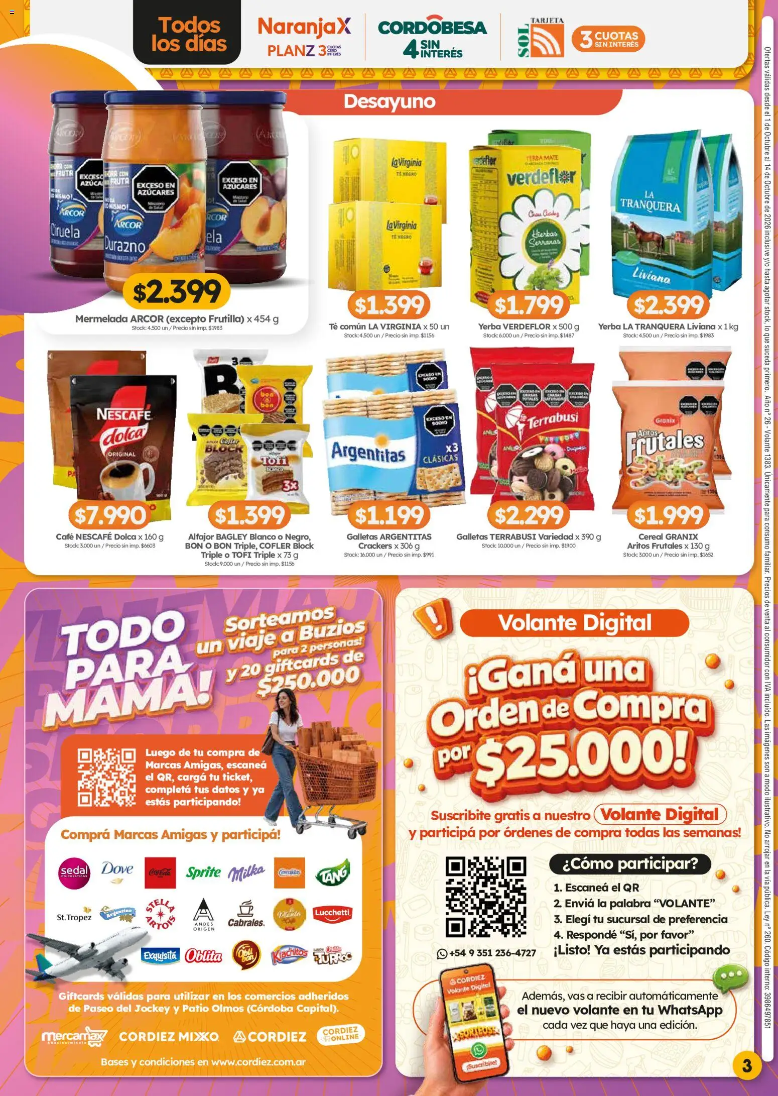 Vista previa del folleto de la tienda Cordiez válido desde el 01/10/2026 - Café, Té, Fruta, Yerba, Frutilla, Durazno, Galletas, Sprite