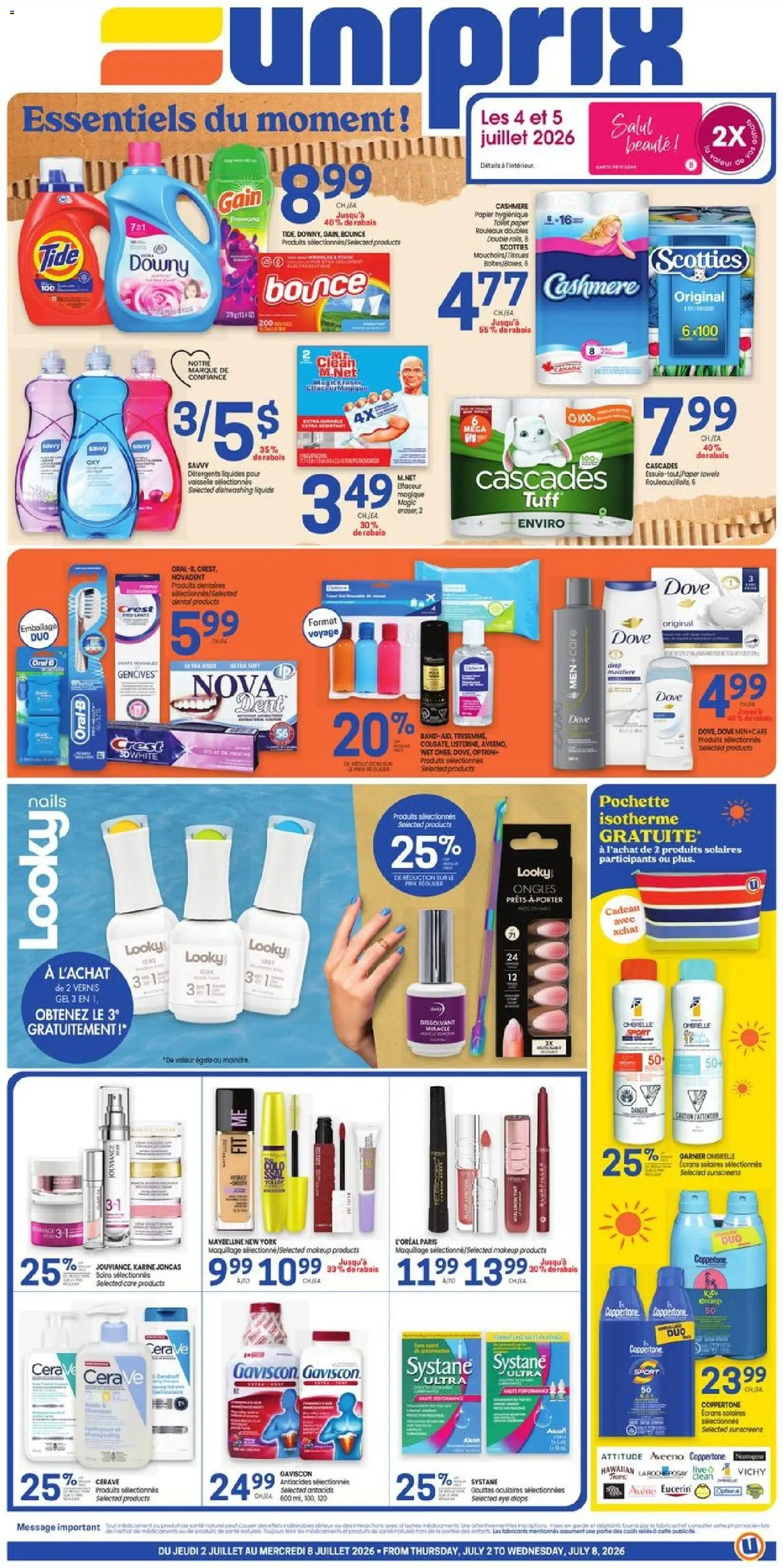 Preview of leaflet Uniprix weekly flyer / circulaire from shop Uniprix is valid from Jul 02, 2026
