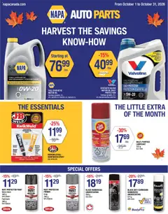 Preview of leaflet NAPA Auto Parts weekly flyer from shop NAPA Auto Parts is valid from Oct 01, 2026