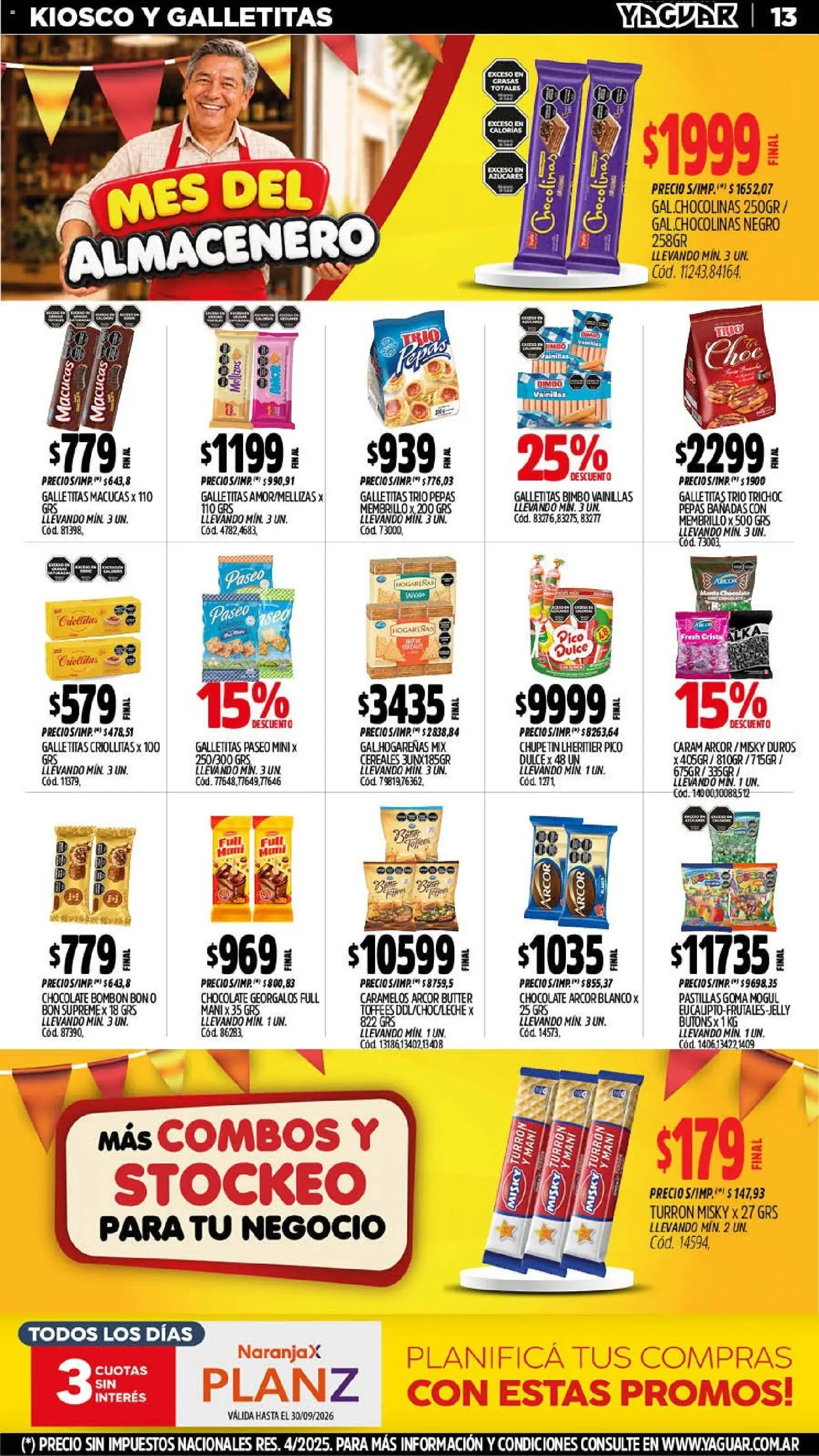 Vista previa del folleto de la tienda Yaguar válido desde el 14/09/2026 - Chocolate, Galletitas, Mani, Cereales, Turrón, Pico, Dulce