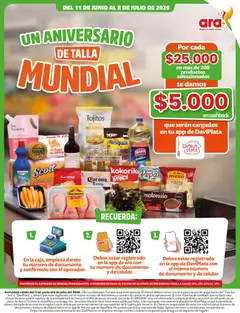  Vista previa del prospecto Ara catálogo un aniversario de talla mundial del almacen Ara válida del 11/06/2026 al 08/07/2026