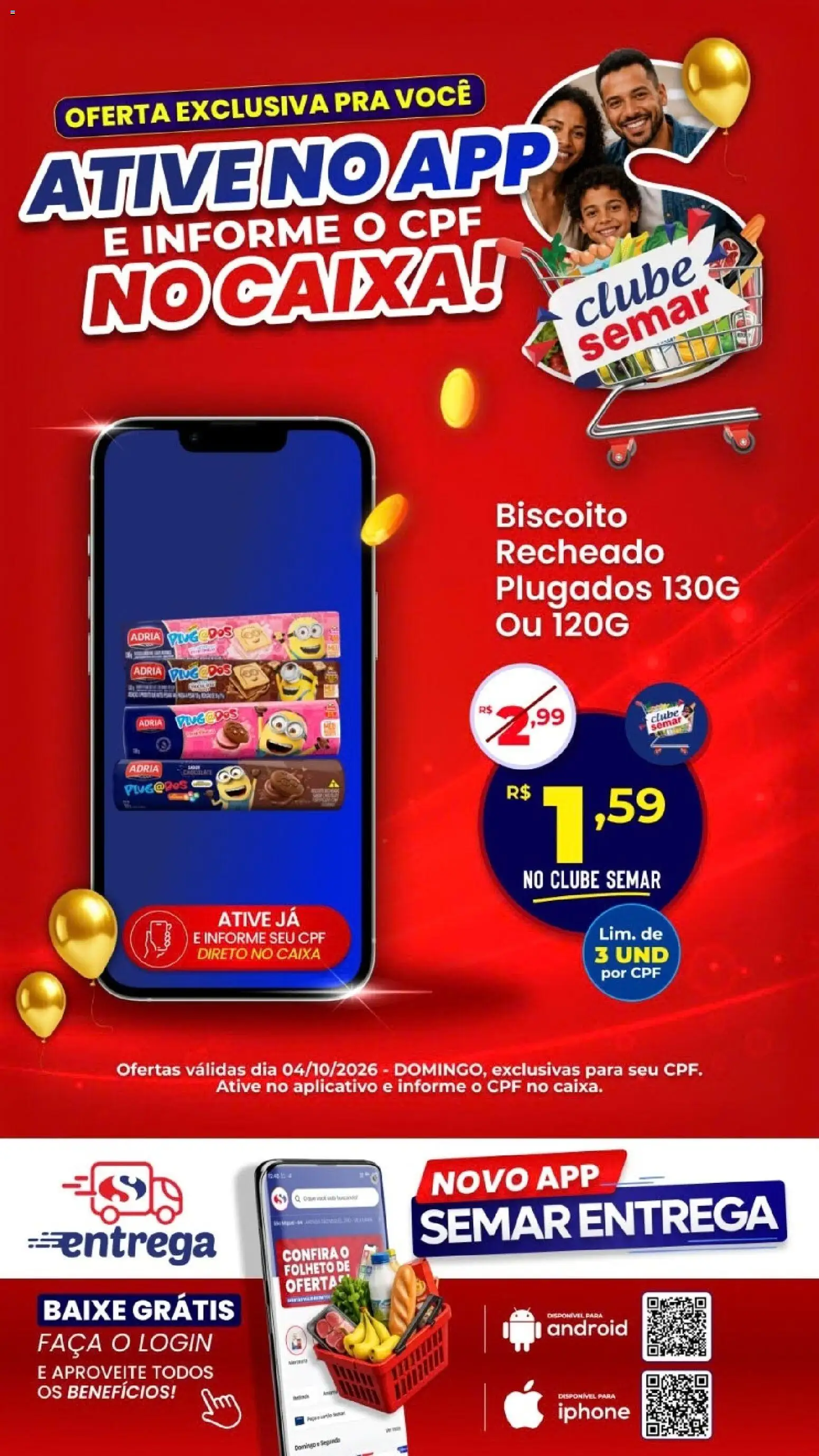 Pré-Visualização do folheto "Semar Supermercado ofertas App" da loja Semar Supermercado válido a partir de 04/10/2026
